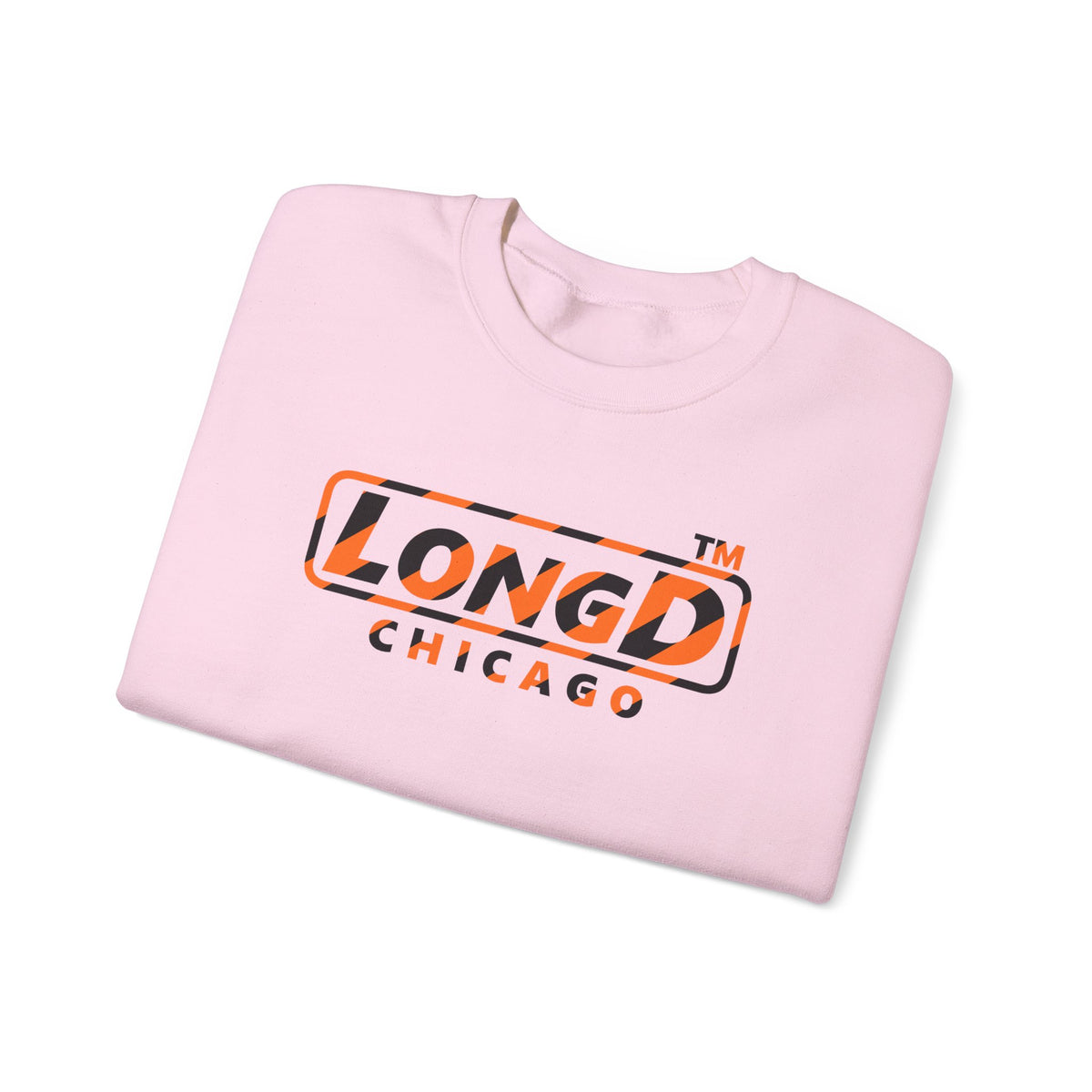 LongD Chicago positive 12-striped 4-print logo (Halloween colors) crewneck sweatshirt