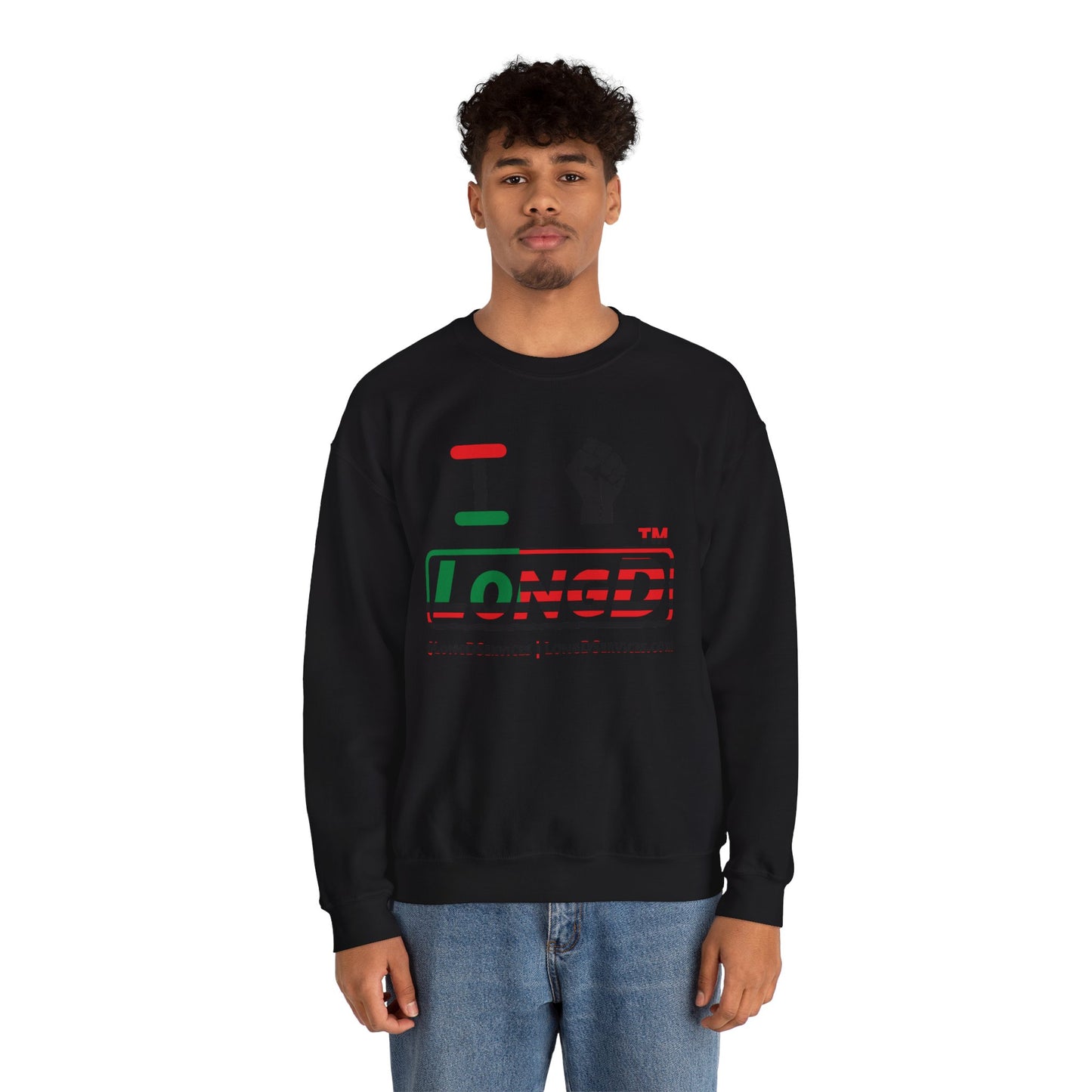 I fist LongD positive flag tag-domain logo crewneck sweatshirt
