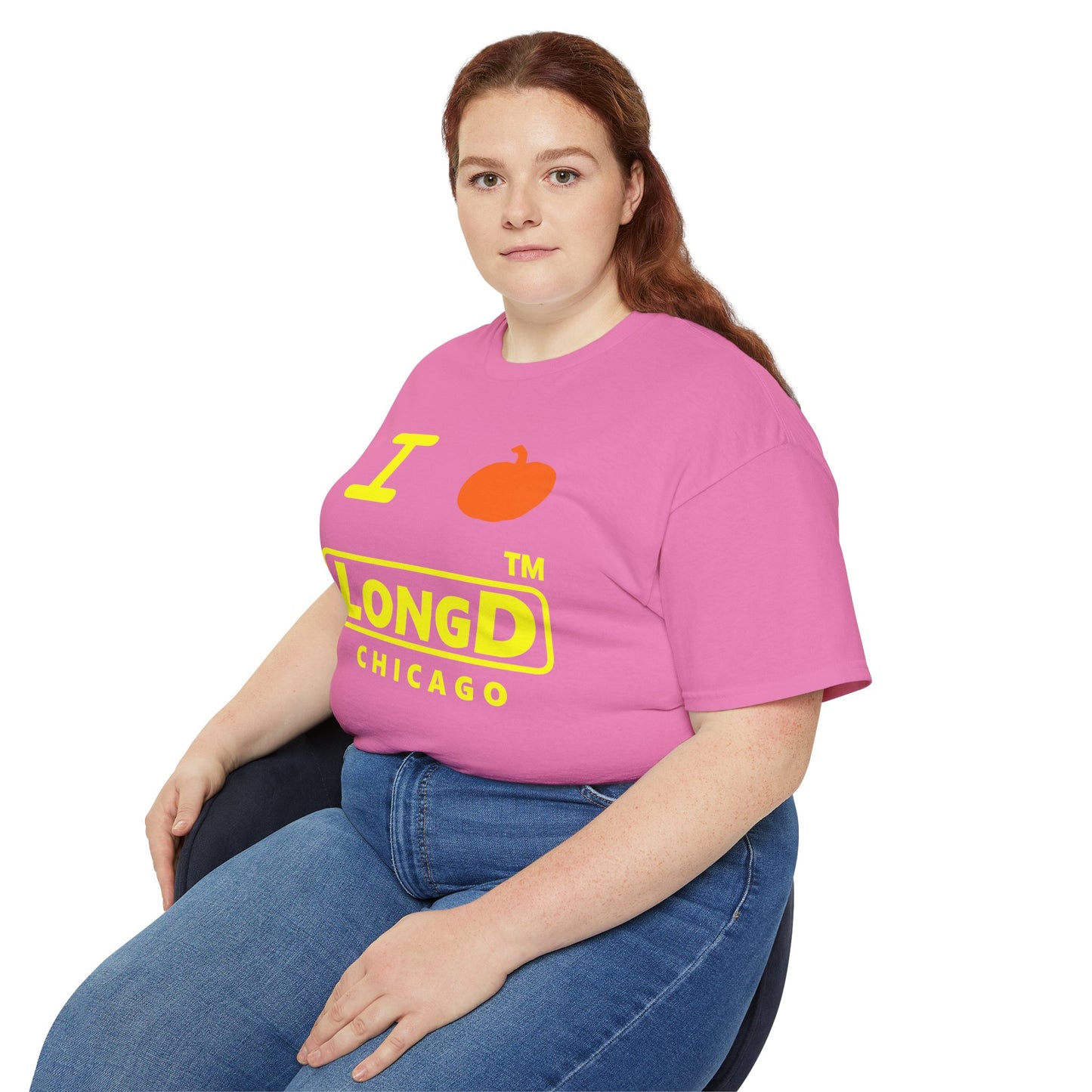 I Pumpkin LongD® Logo Cotton Tee positive yellow basic Chicago logo