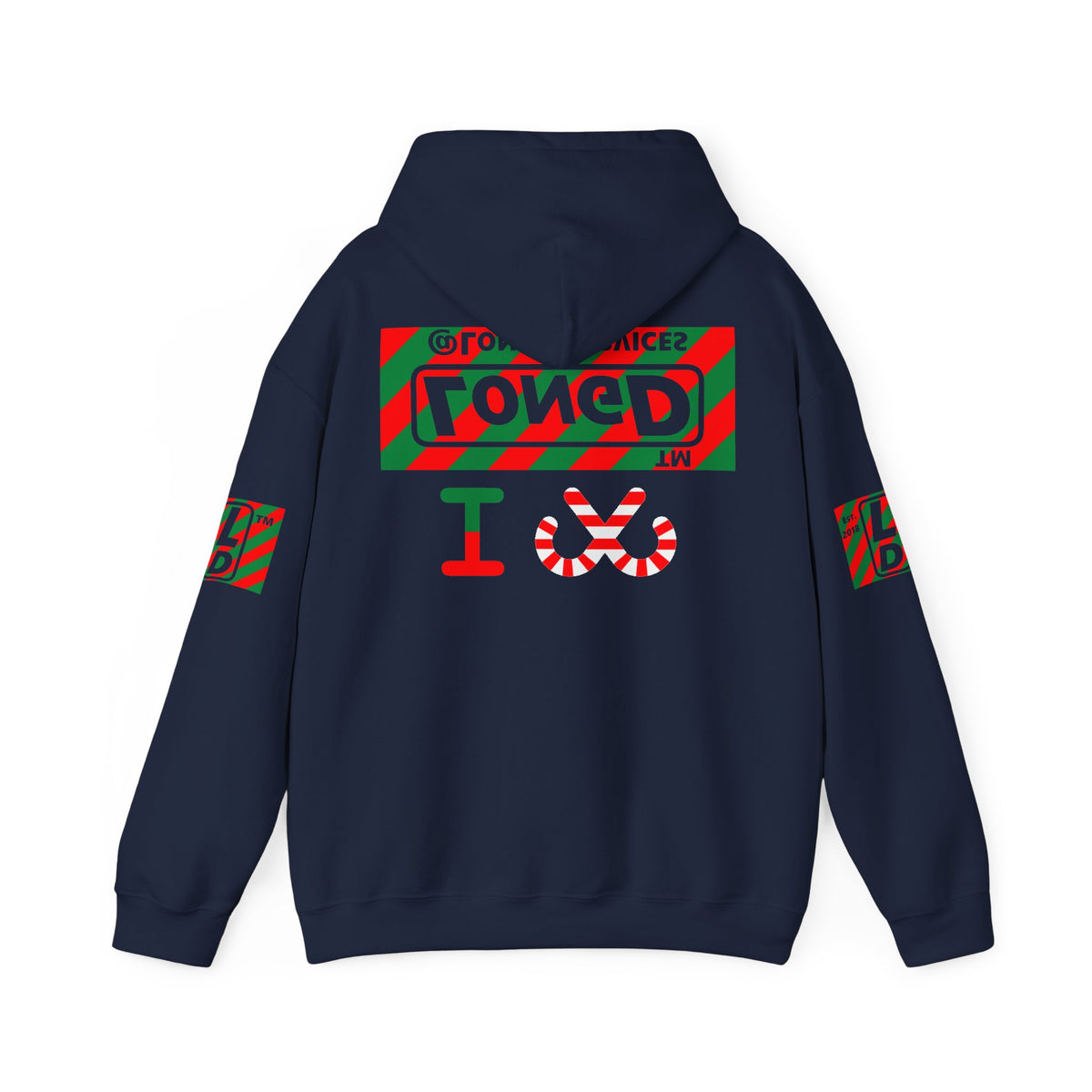 I candy cane LongD Tag negative 12-striped 4-print logo hoodie