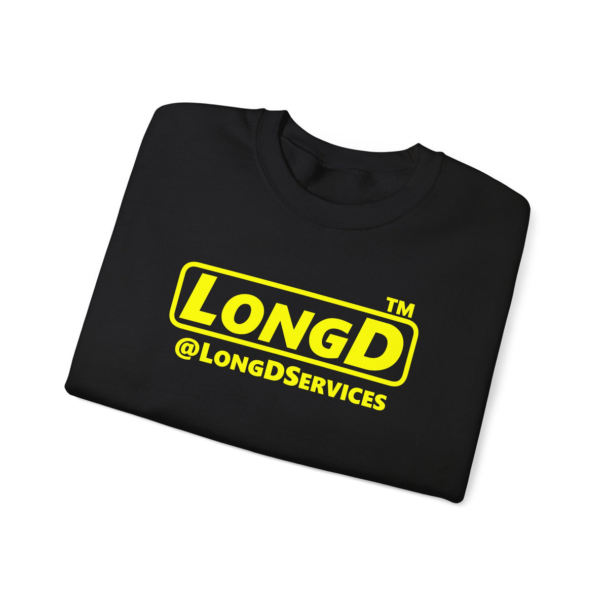LongD Tag positive alternate basic Yellow (FFFF00) logo crewneck sweatshirt