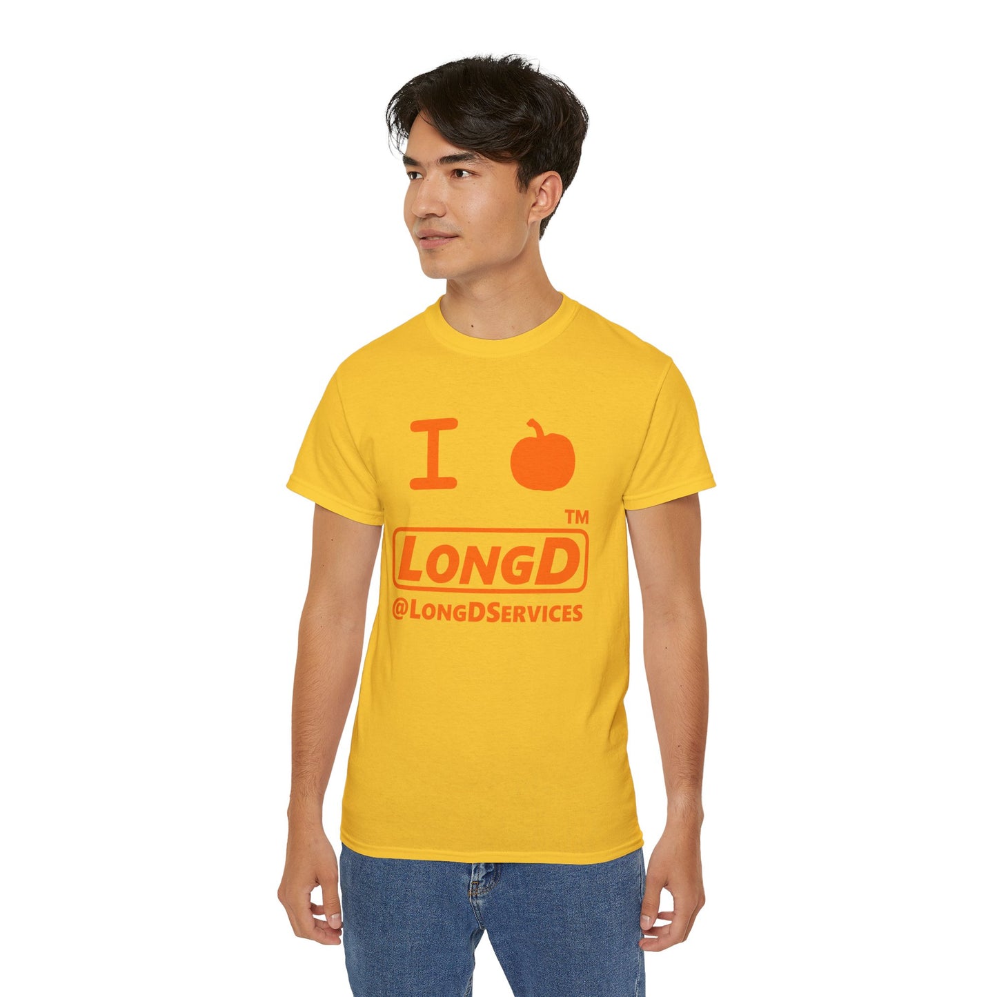 I Pumpkin LongD® Logo Cotton Tee positive orange basic tag logo