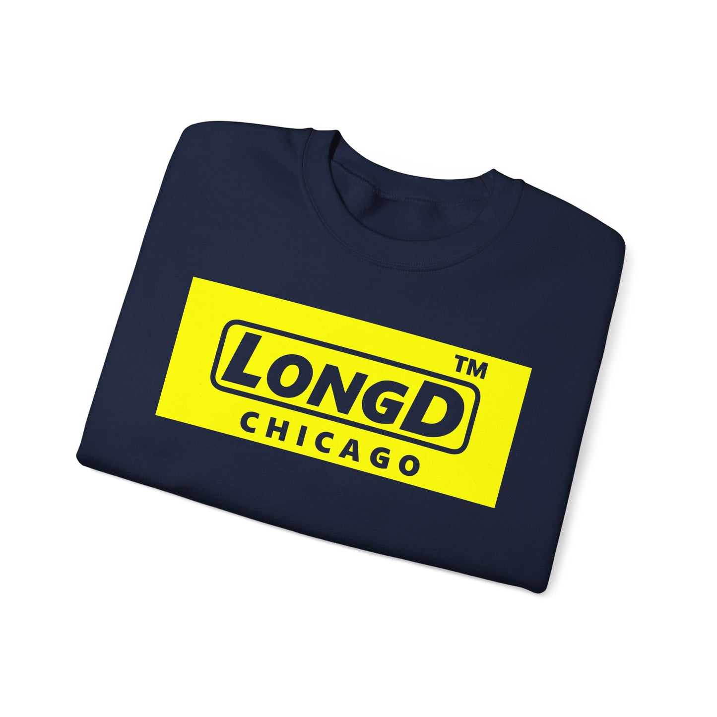 LongD negative reverse Chicago logo crewneck sweatshirt