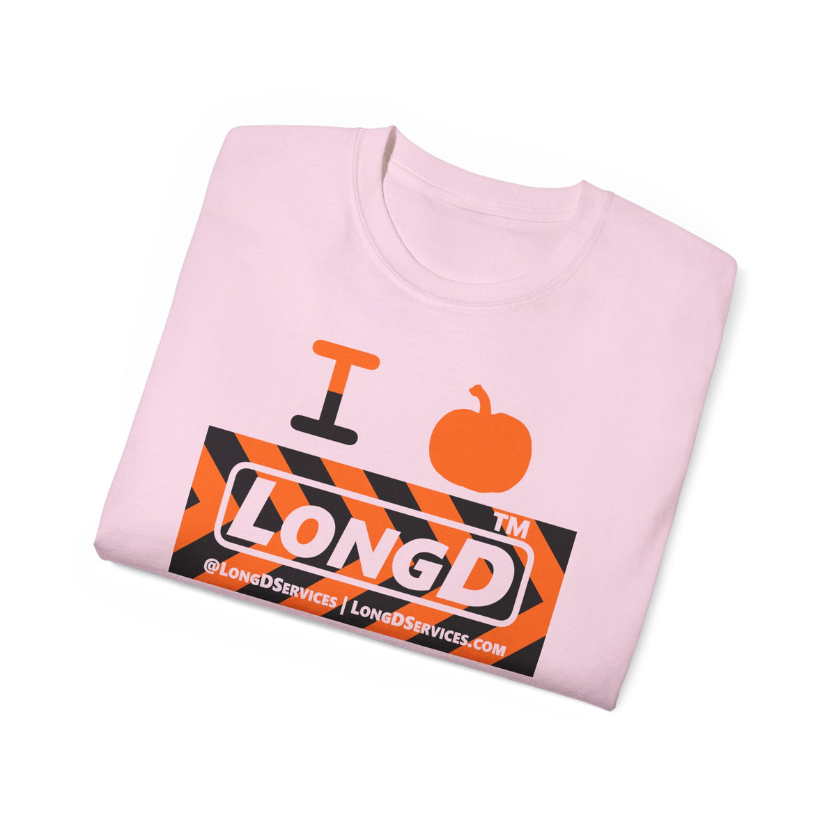 I pumpkin LongD Tag-domain negative forward chevron logo cotton tee