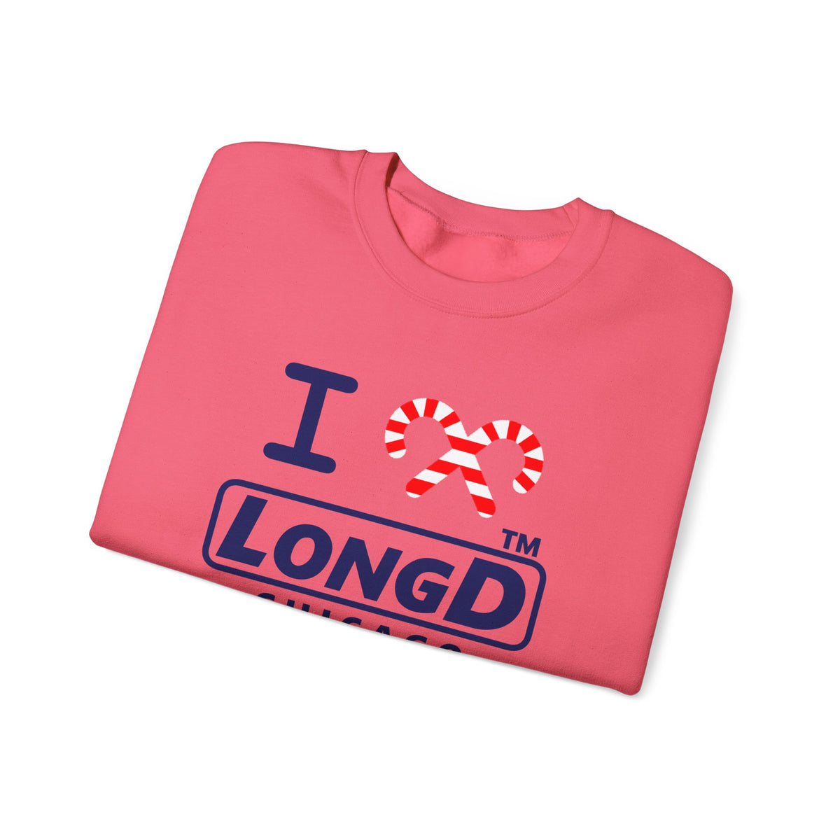 I candy cane LongD Chicago positive official basic navy front-back logo crewneck sweatshirt