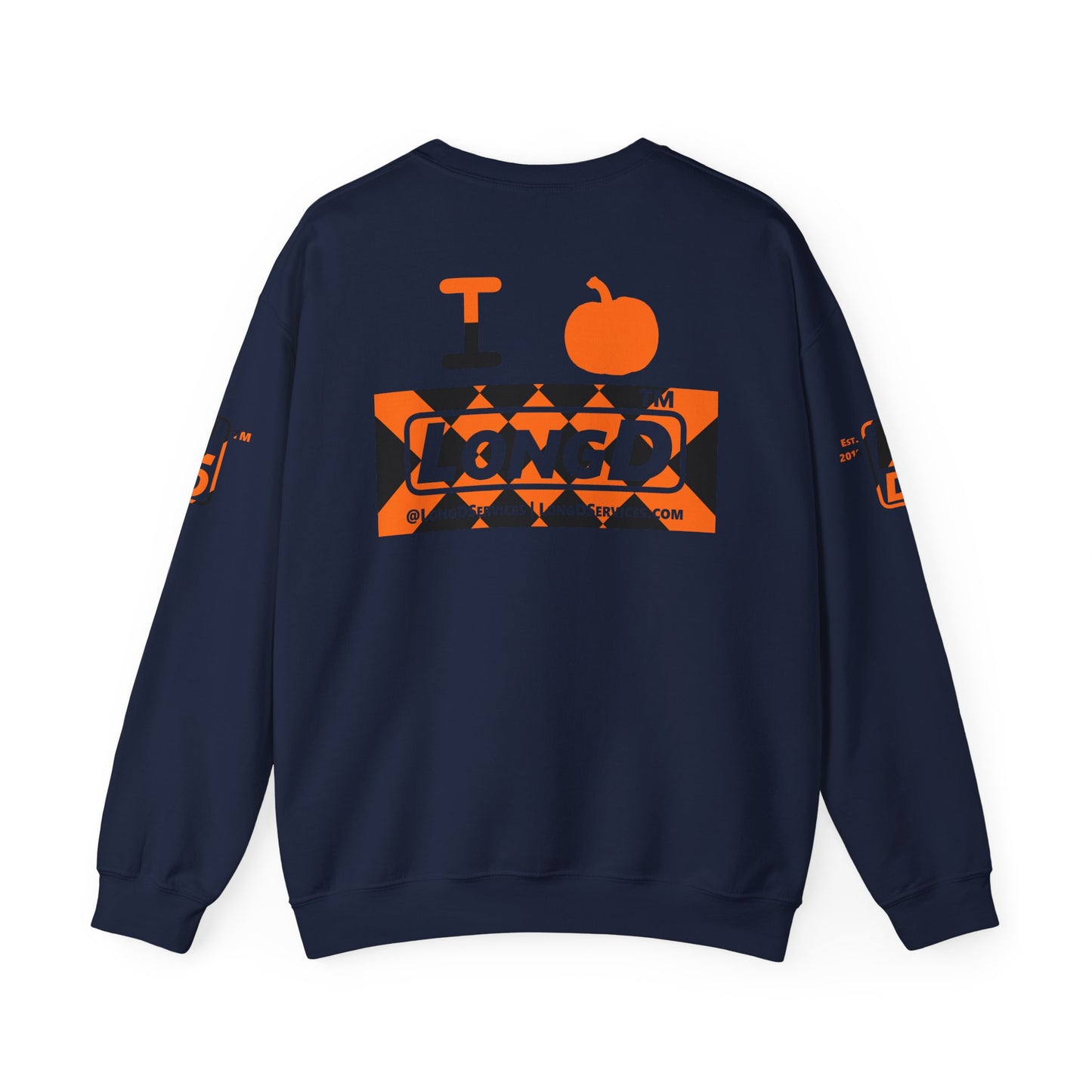 I pumpkin LongD Tag-domain negative stylized argyle 4-print logo crewneck sweatshirt