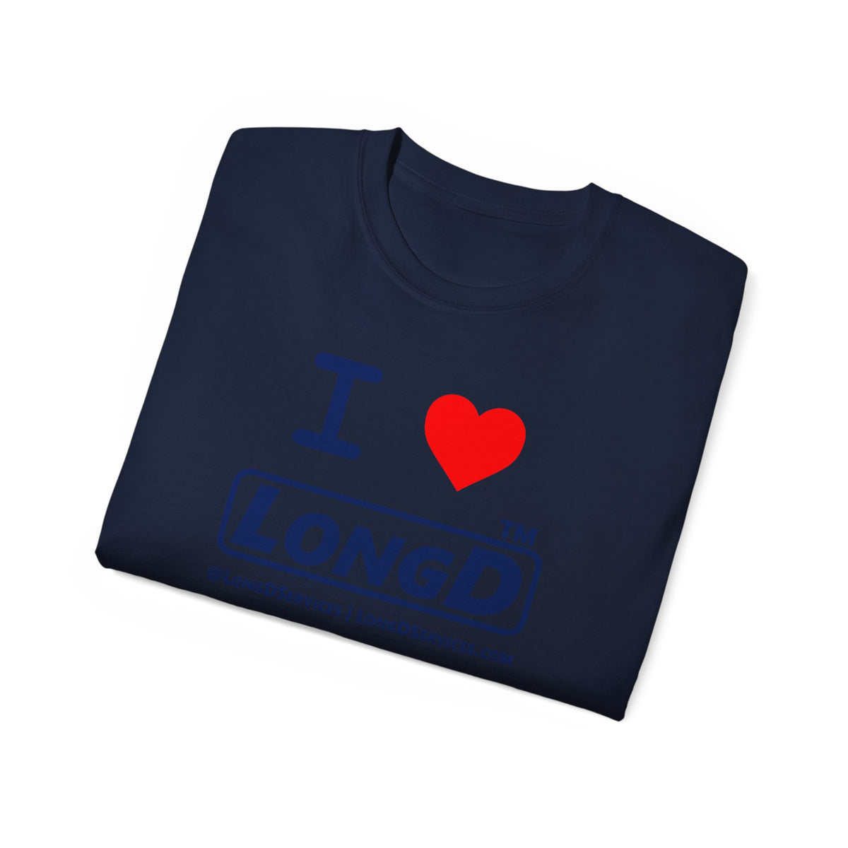 I Luv LongD Tag-domain positive official basic logo cotton tee