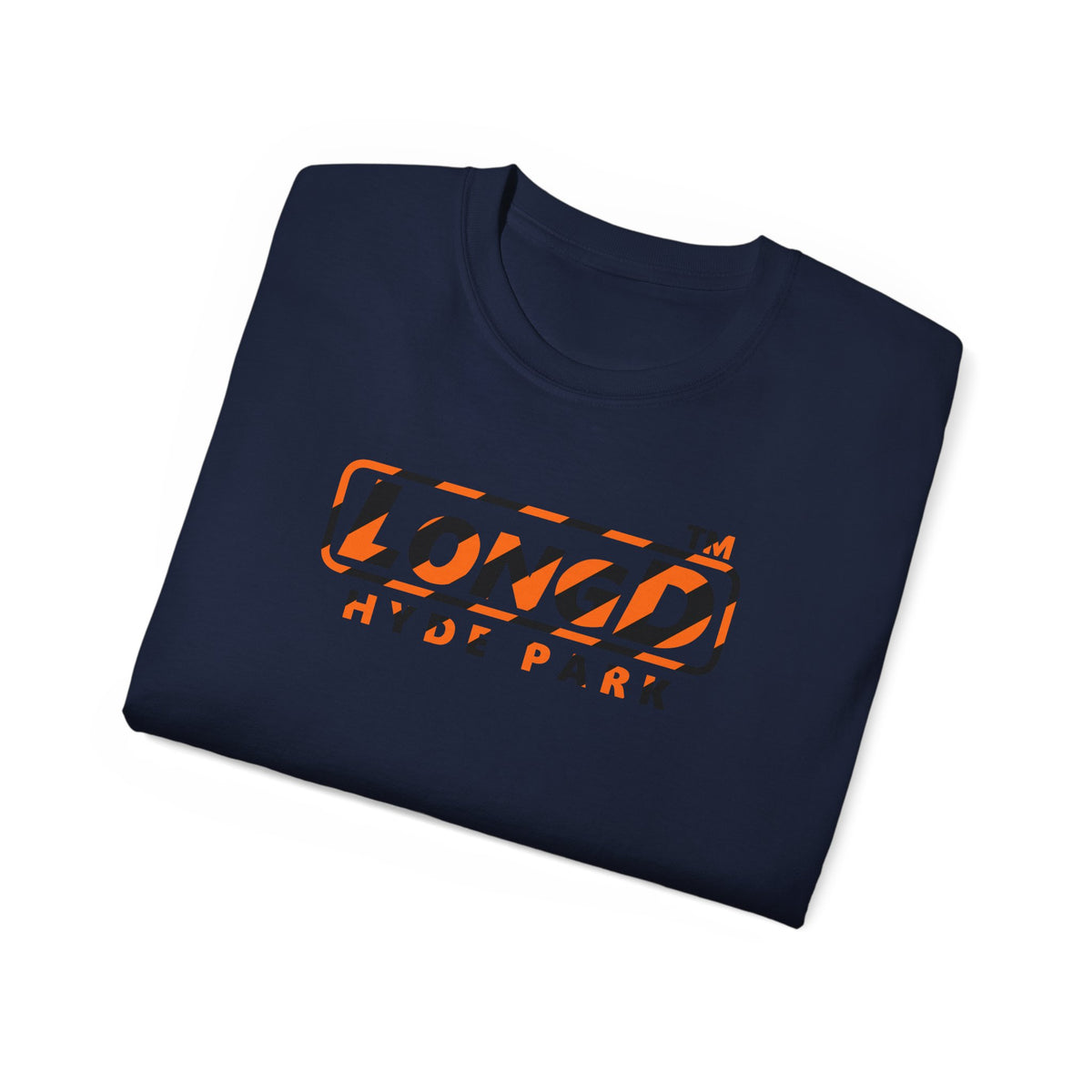 LongD Hyde Park positive 12-striped 4-print logo (Halloween colors) cotton tee