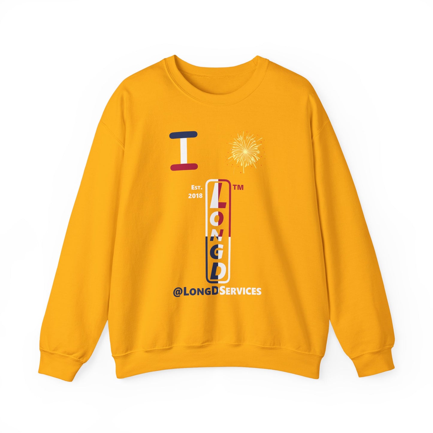 I Burst LongD positive quarters tag upright logo crewneck sweatshirt