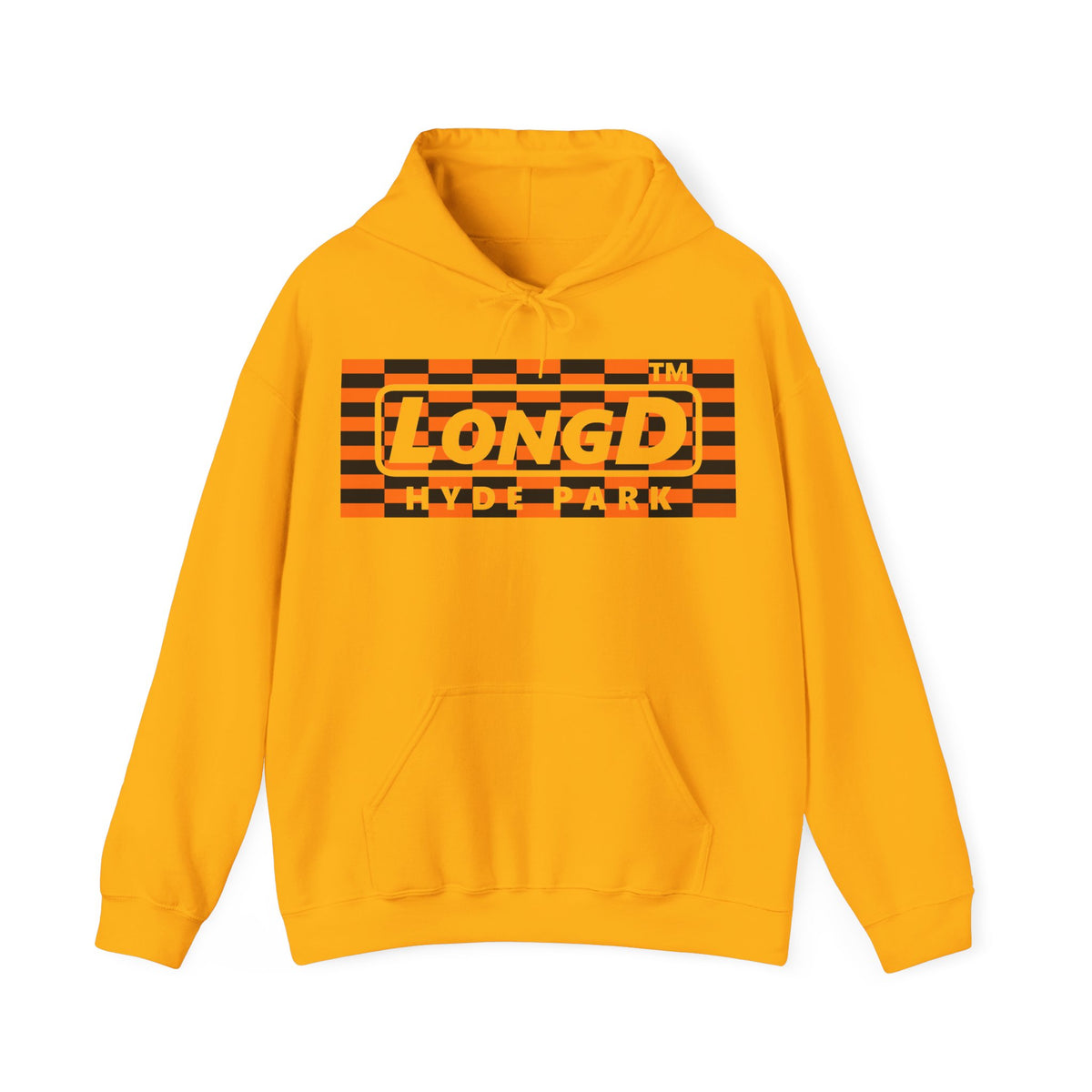 LongD Hyde Park negative tiled logo (Halloween colors) hoodie