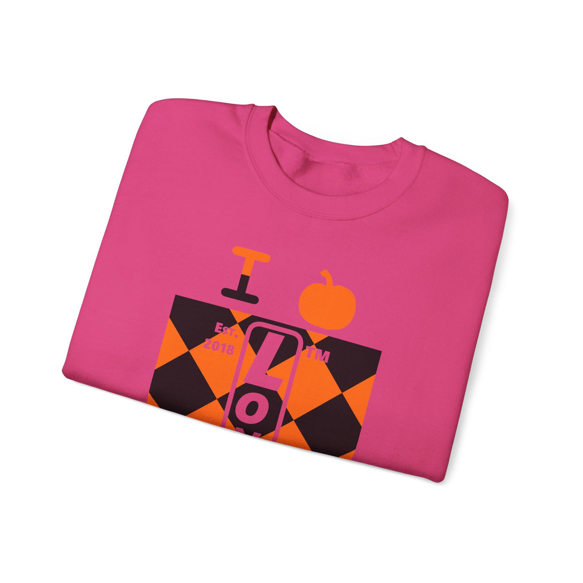 I pumpkin LongD Hyde Park negative upright argyle logo crewneck sweatshirt