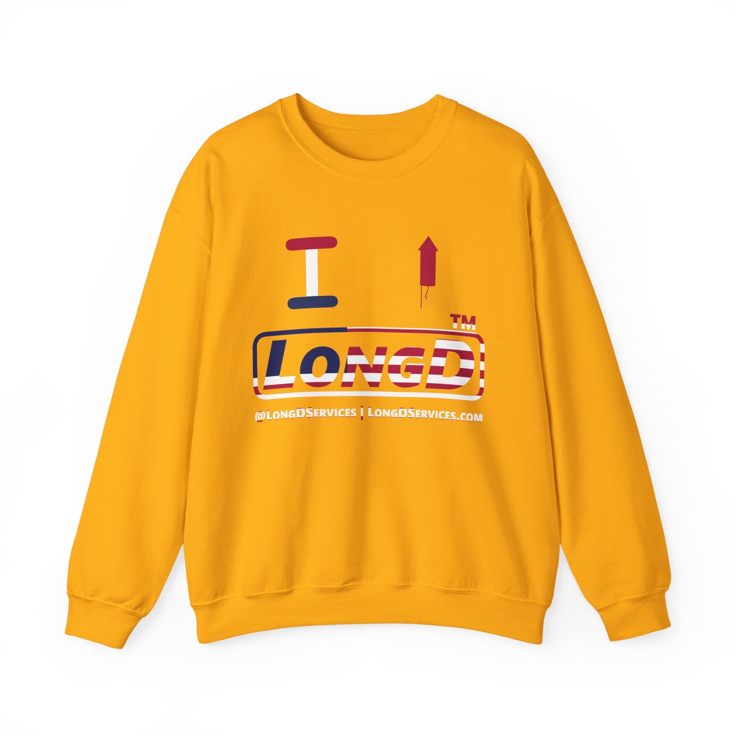 I firecracker LongD positive flag tag-domain logo crewneck sweatshirt