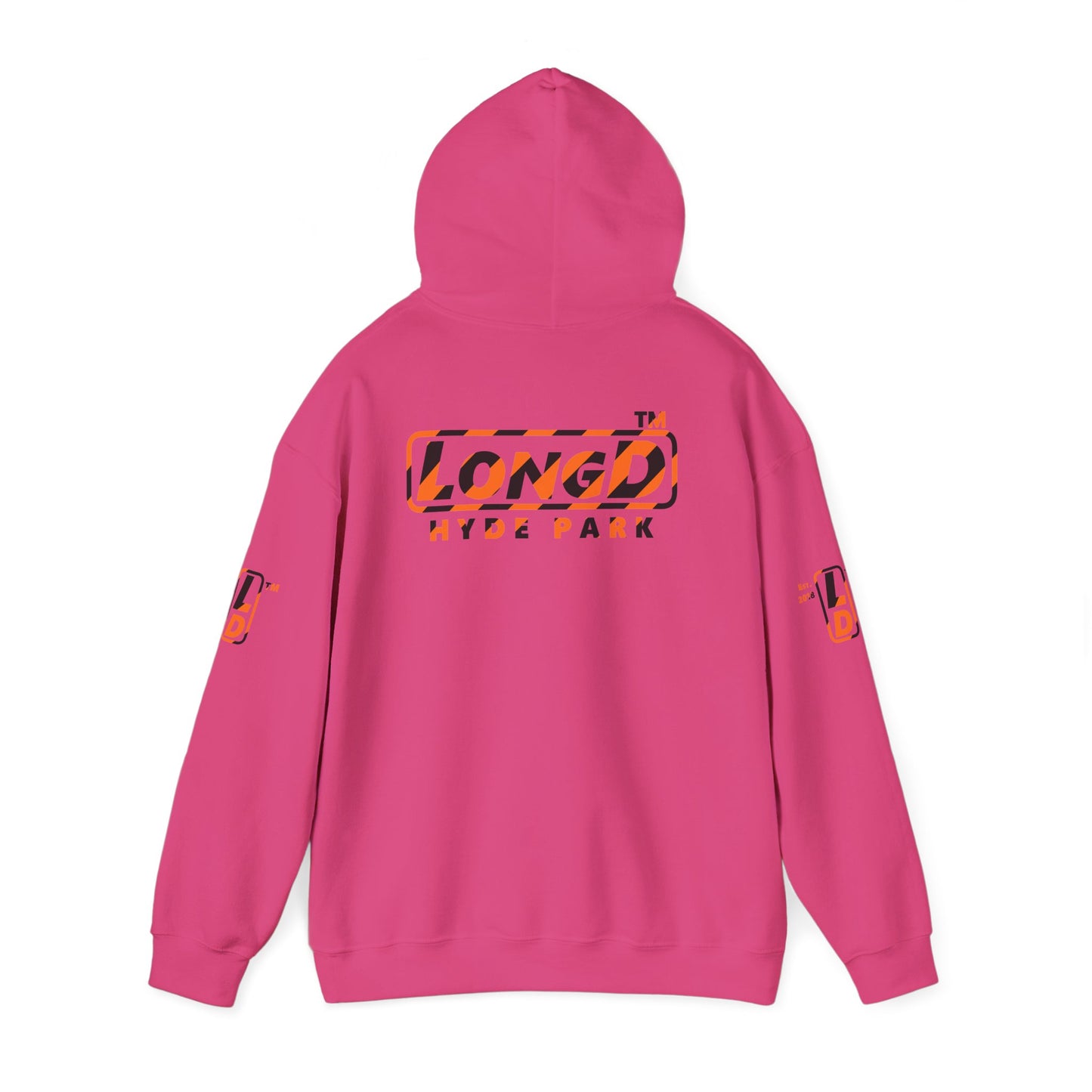 LongD Hyde Park positive 12-striped 4-print logo (Halloween colors) hoodie