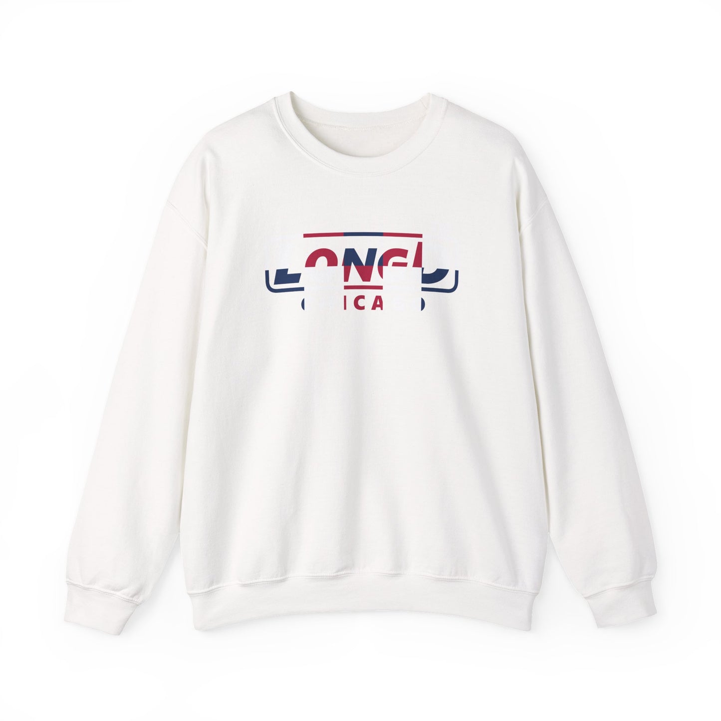 LongD positive 2x5 Chicago logo crewneck sweatshirt (patriotic colors)