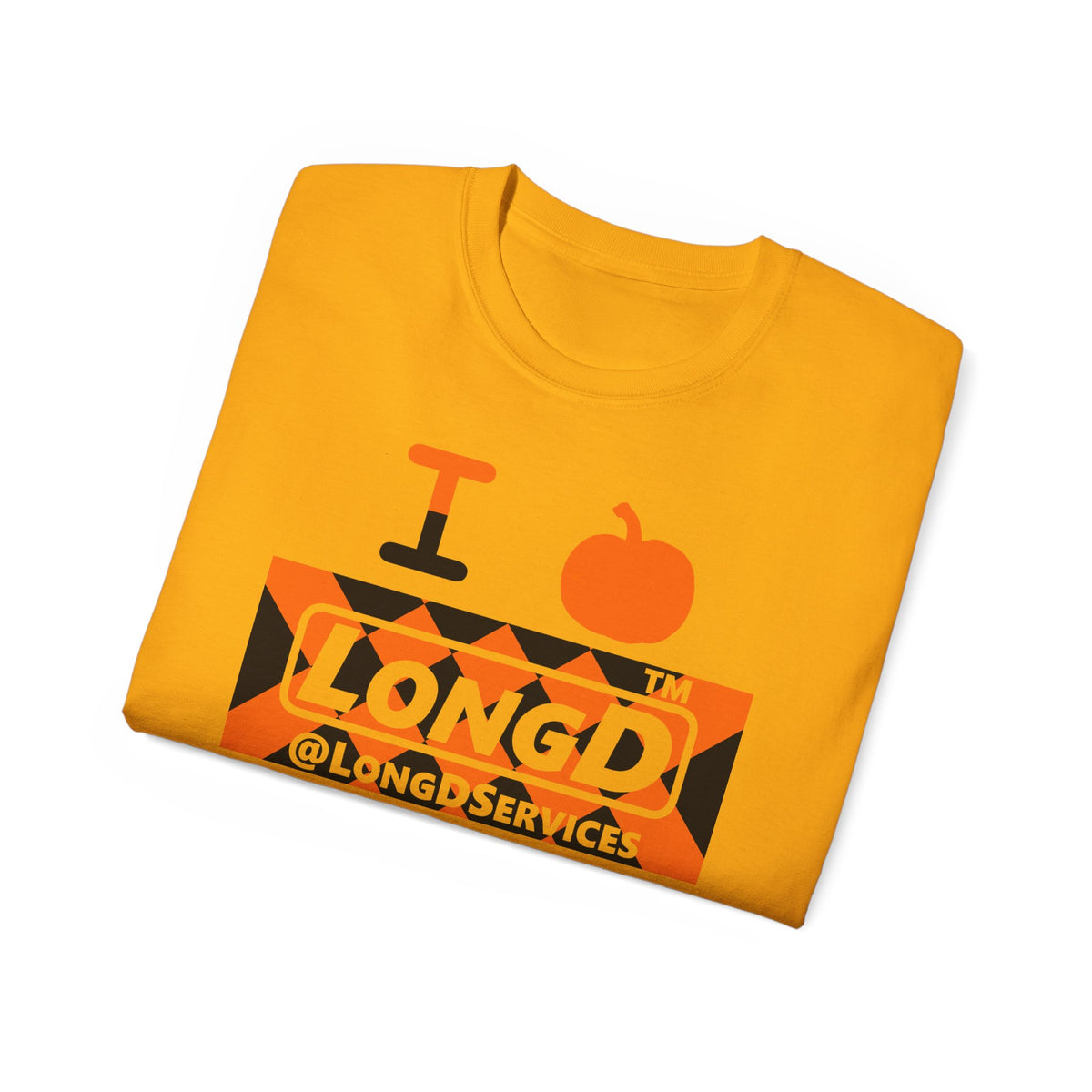 I pumpkin LongD Tag negative stylized argyle 4-print logo cotton tee