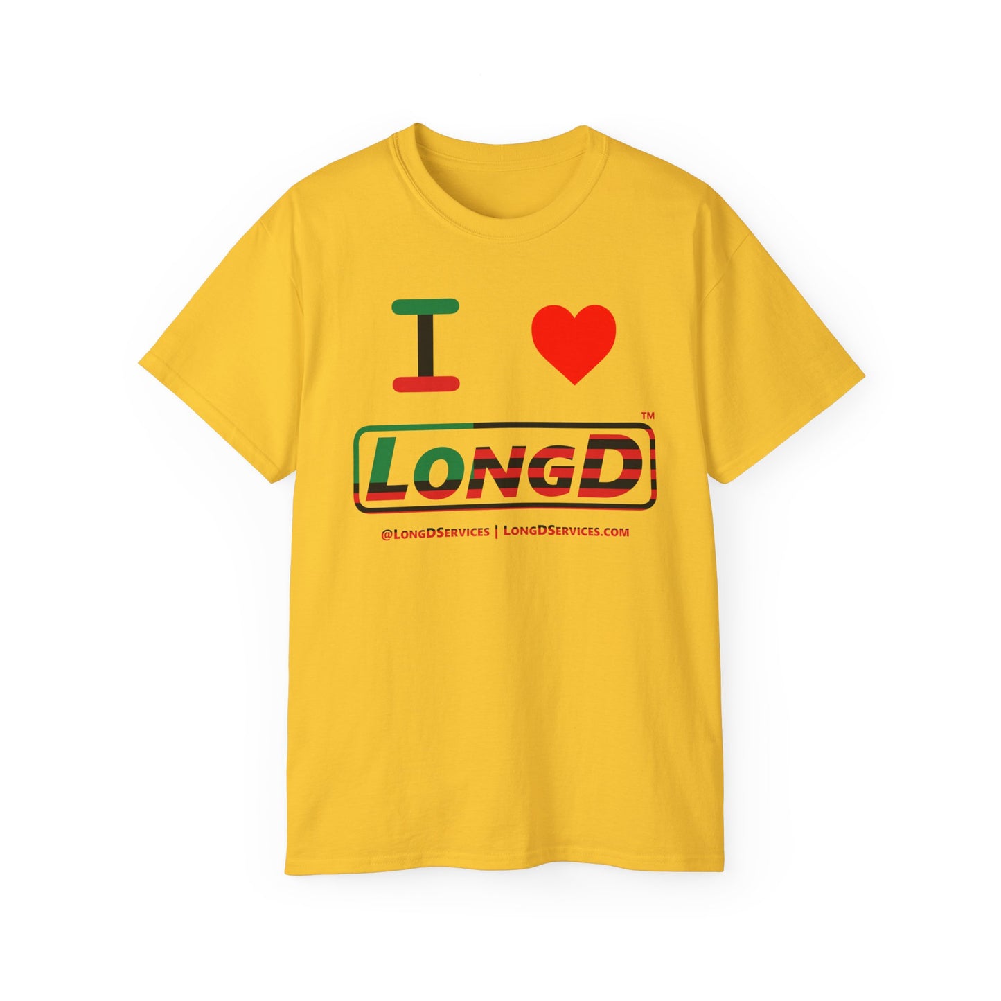I Luv LongD® Logo Cotton Tee Juneteenth positive flag