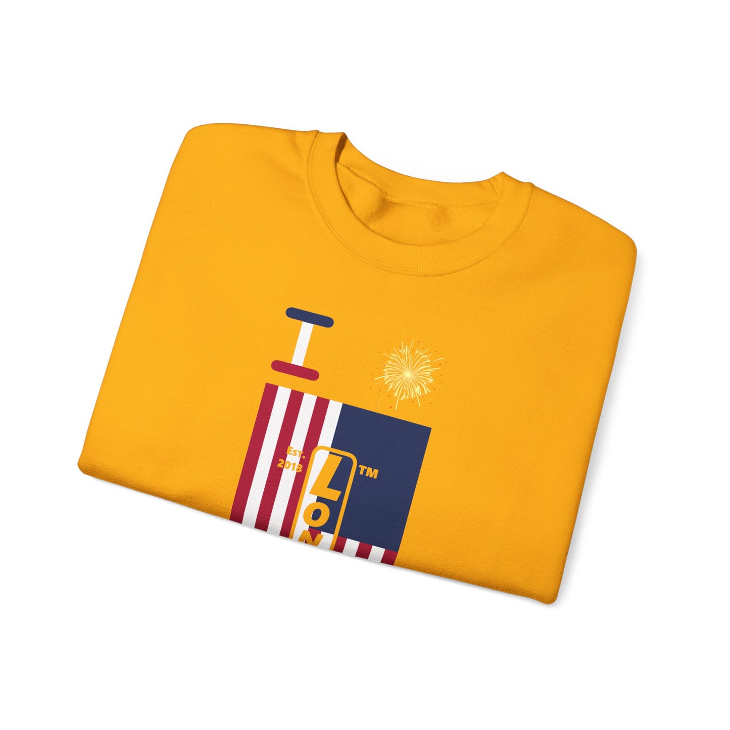 I Burst LongD negative flag Hyde Park upright logo crewneck sweatshirt