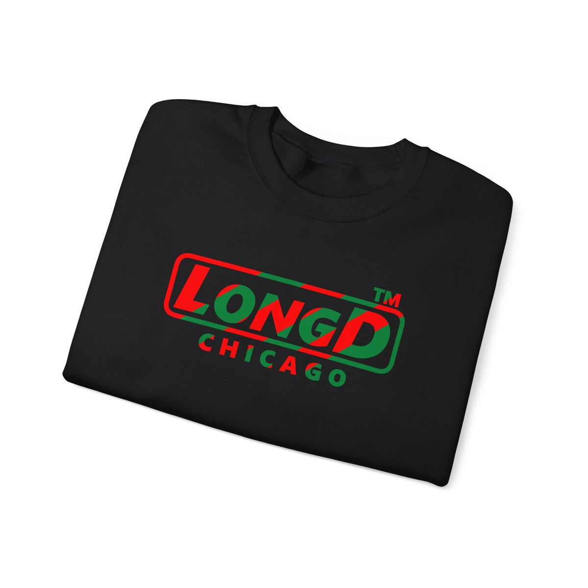 LongD Chicago positive pixel-weighted 6-striped logo (Xmas colors) crewneck sweatshirt
