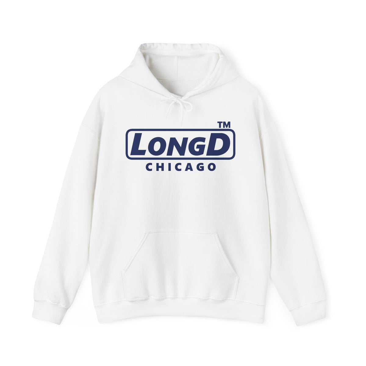 LongD Chicago positive basic Navy (002060) logo hoodie