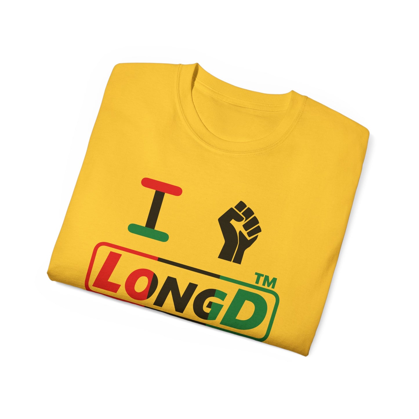I fist LongD positive vertical 3-striped Hyde Park logo cotton tee