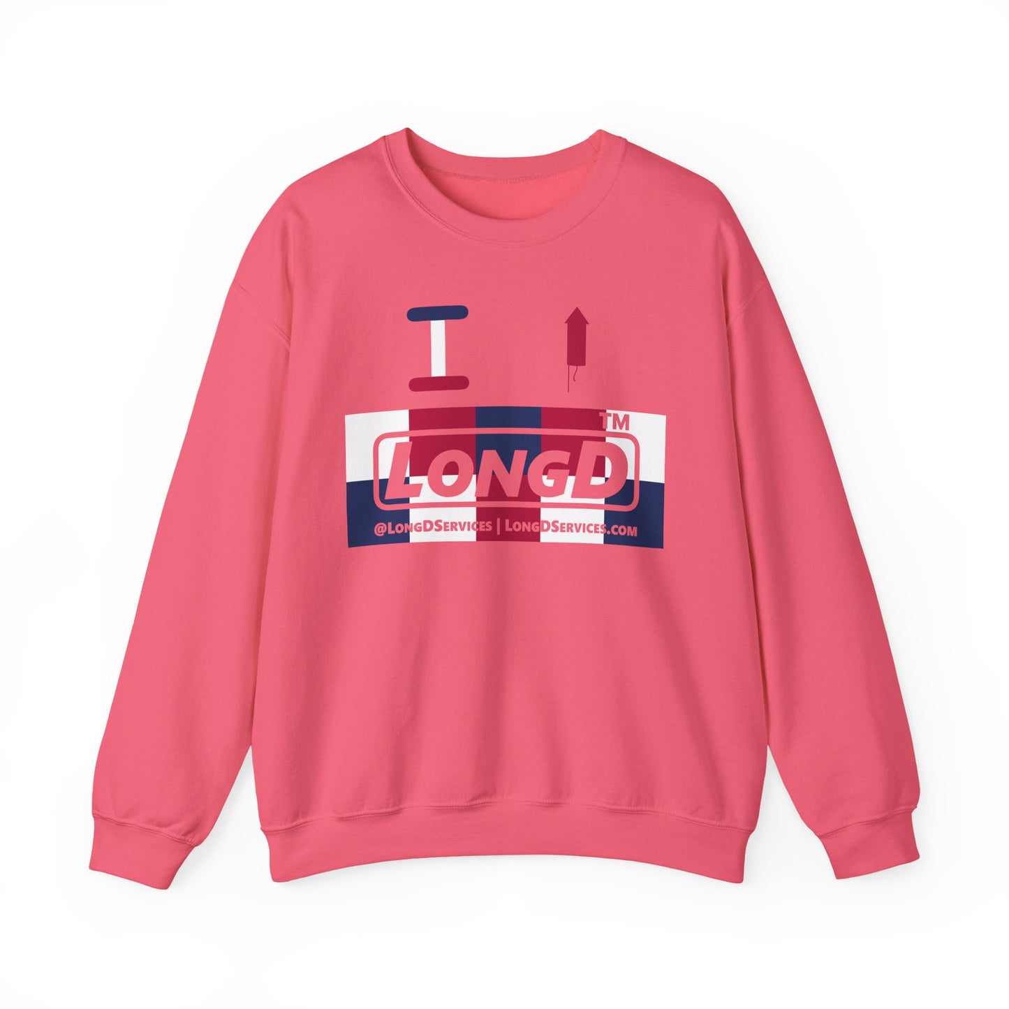 I firecracker LongD negative 2x5 tag-domain logo crewneck sweatshirt