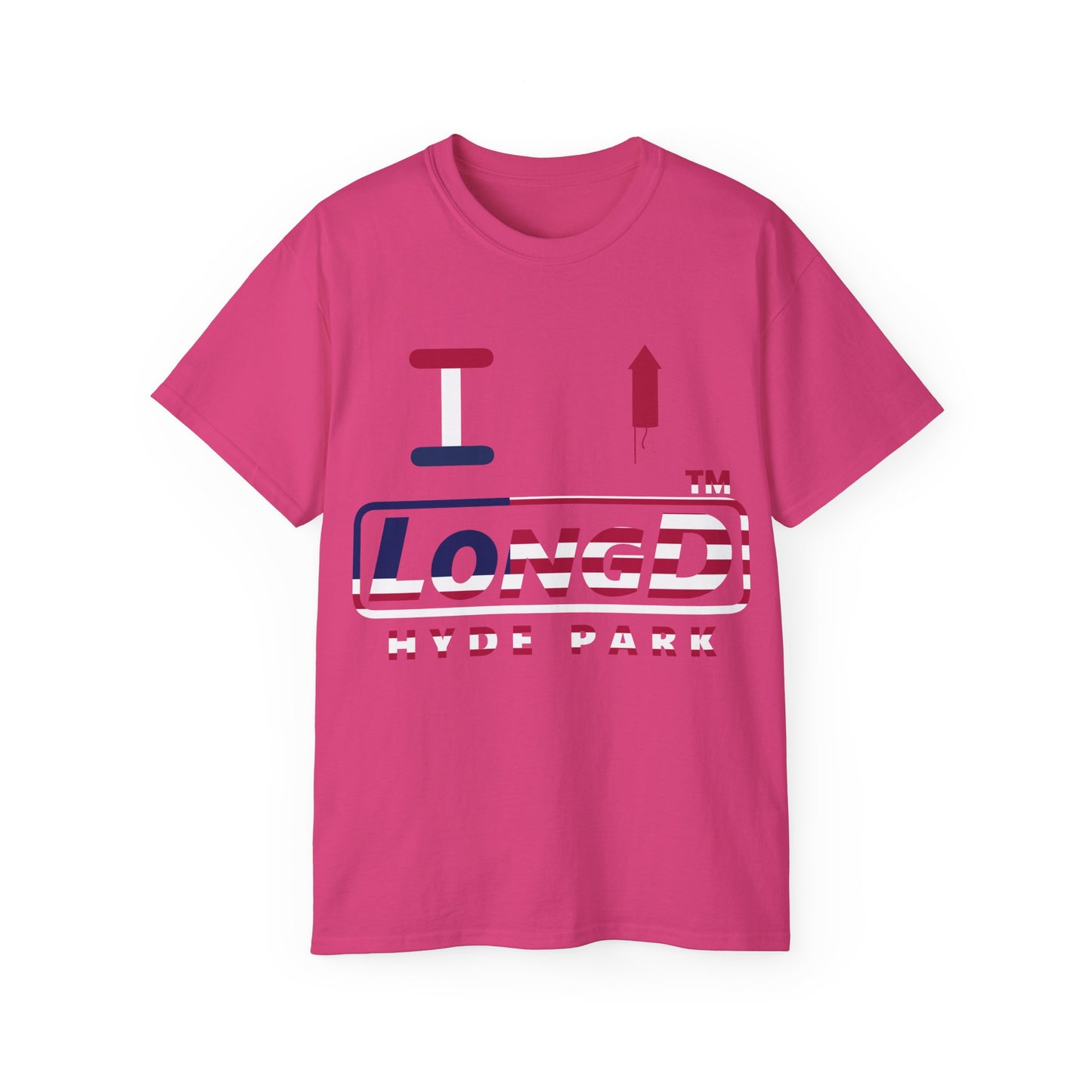 I firecracker LongD positive flag Hyde Park logo cotton tee