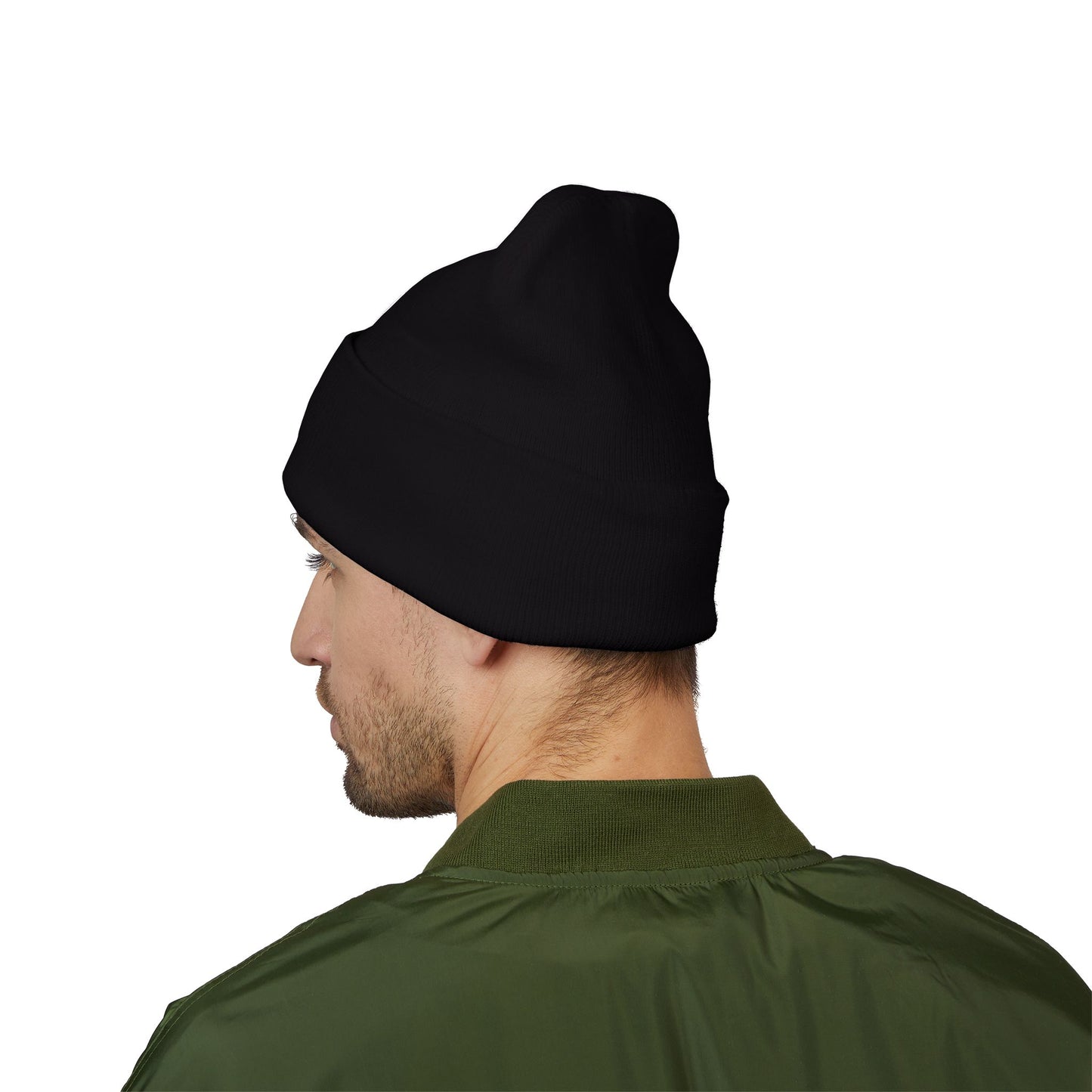 Embroidered Classic Cuffed Beanie reverse official basic logo upright