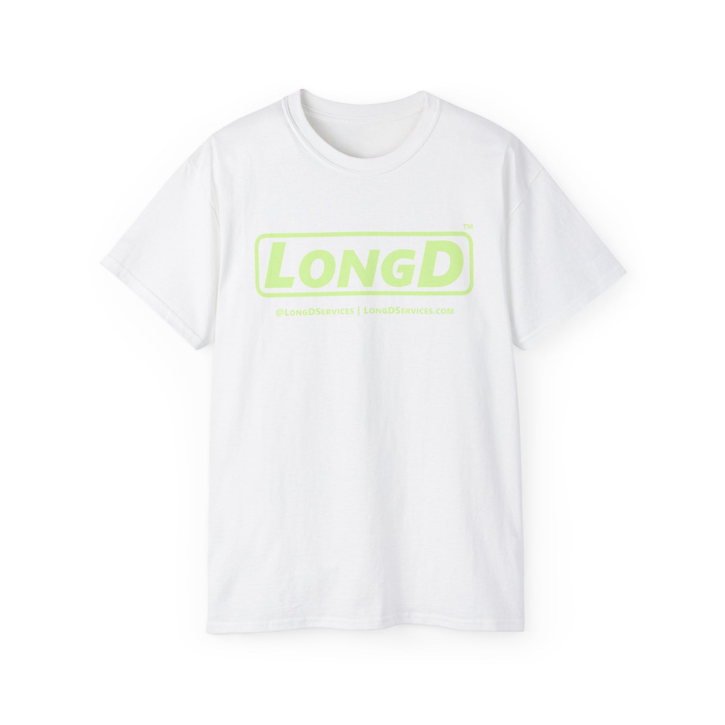LongD® Logo Cotton Tee (Easter pastel green in positive text)