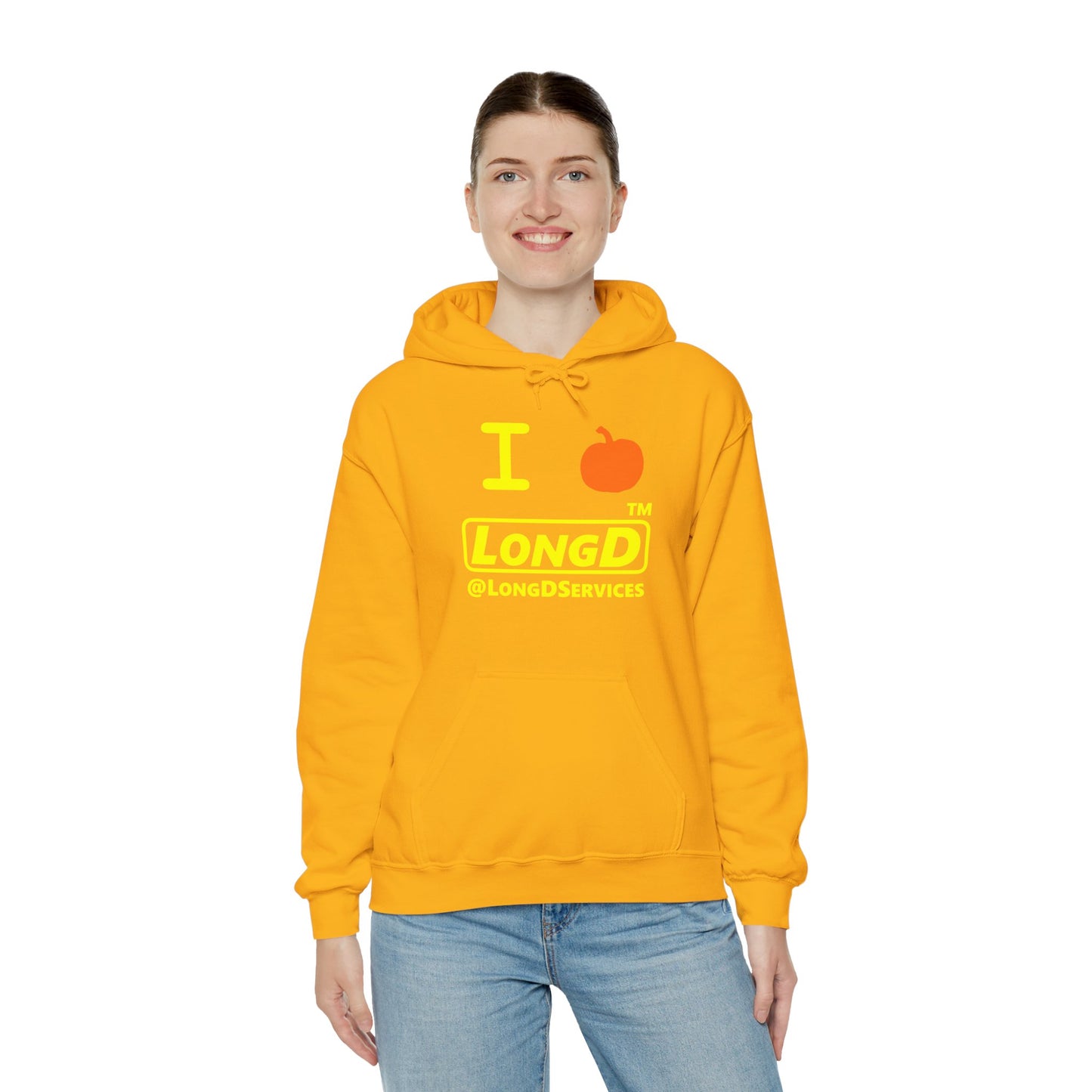 I Pumpkin LongD® Logo Hoodie yellow basic tag logo