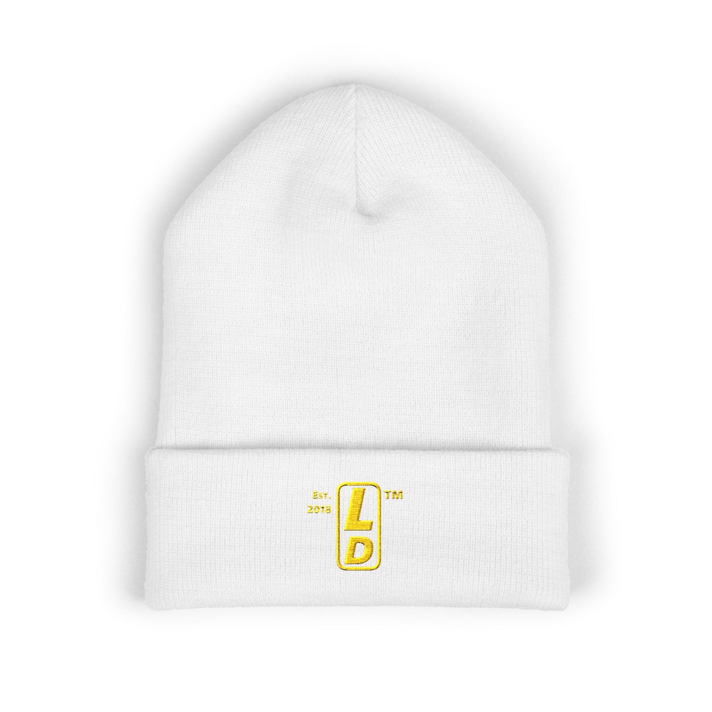 Embroidered Classic Cuffed Beanie reverse official basic logo upright initials