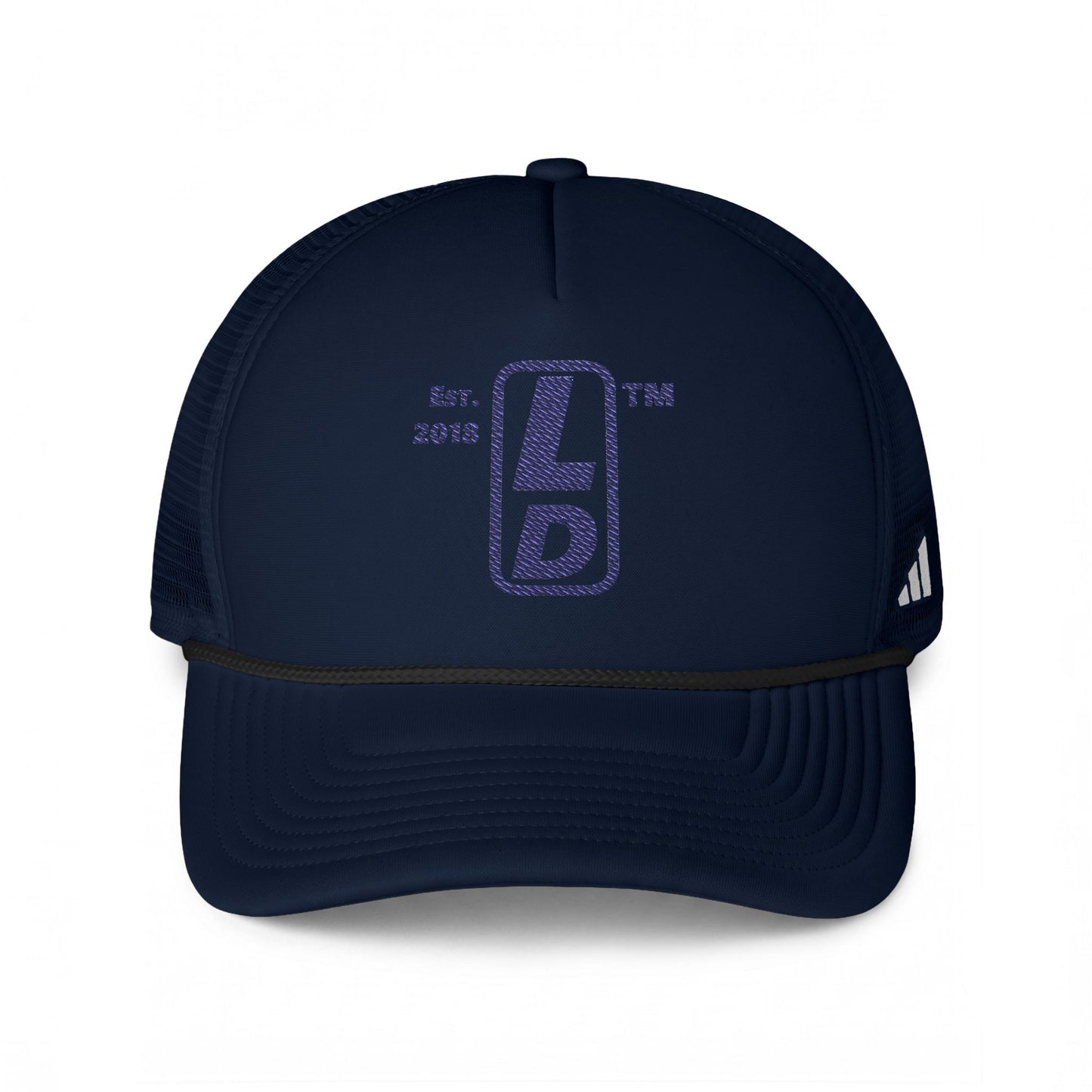 adidas official basic upright initials logo trucker cap