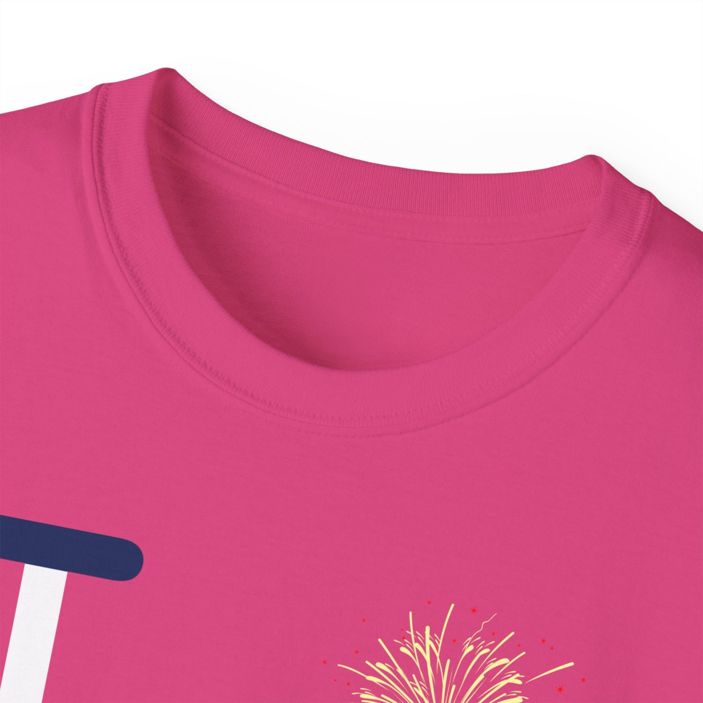 I Burst LongD cotton tee negative horizontal 6-striped Chicago upright logo (Patriotic colors)