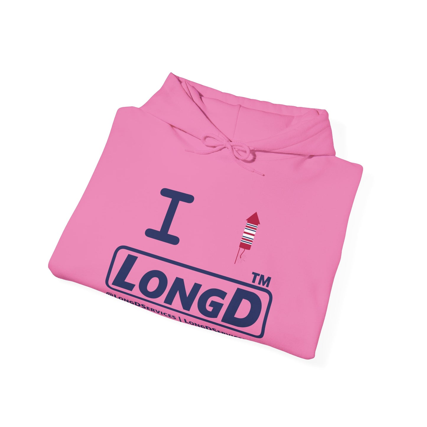 I firecracker LongD® positive basic official tag-domain logo hoodie