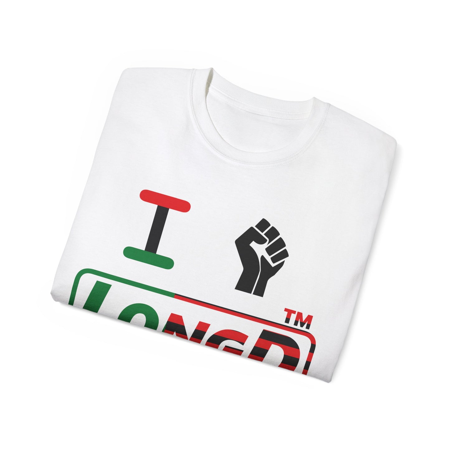 I fist LongD positive flag tag-domain logo cotton tee