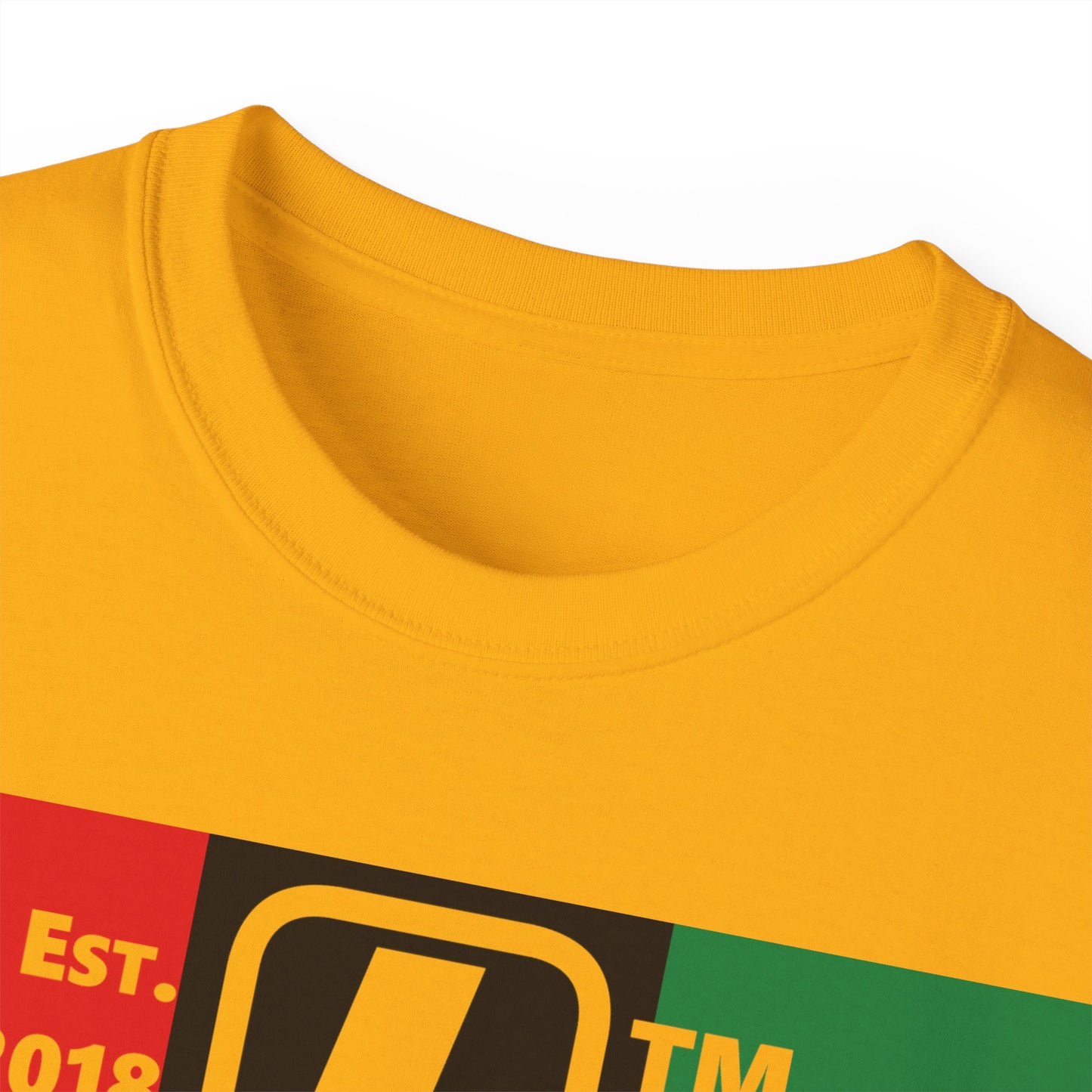 LongD Cotton Tee negative vertical striped Hyde Park upright logo (Juneteenth colors)