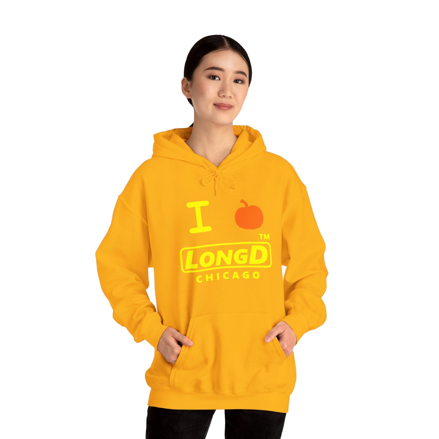 I Pumpkin LongD® Logo Hoodie yellow basic Chicago logo