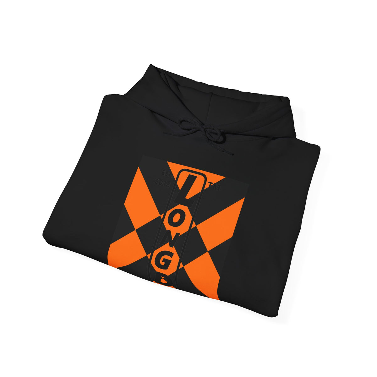 LongD Chicago negative upright mixed argyle logo (Halloween colors) hoodie