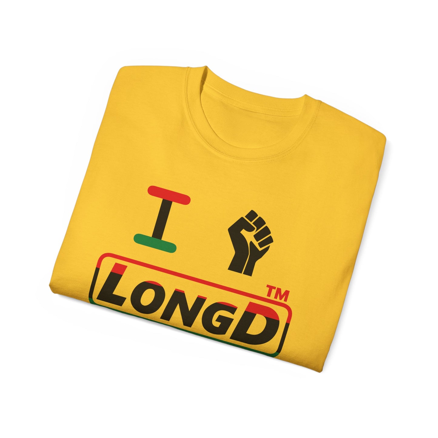 I fist LongD positive horizontal 3-striped tag logo cotton tee