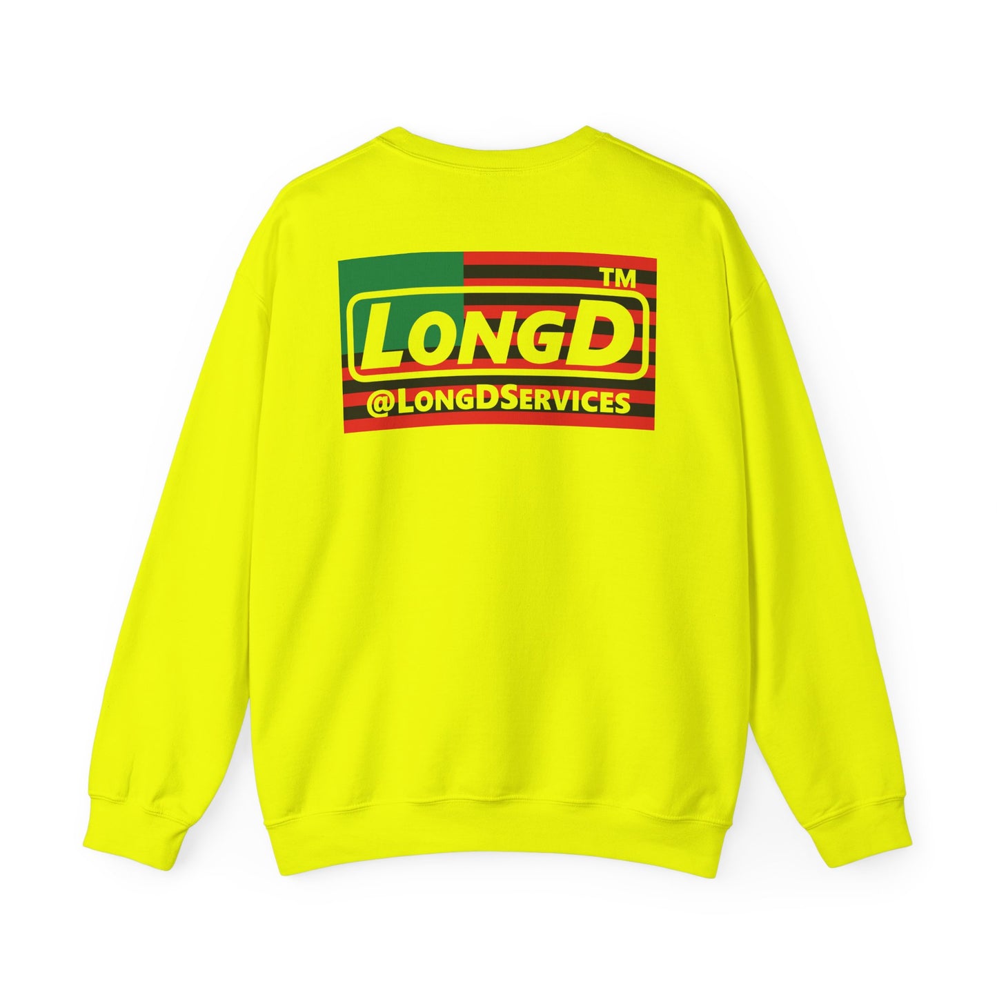 I fist LongD negative flag front-back tag logo crewneck sweatshirt