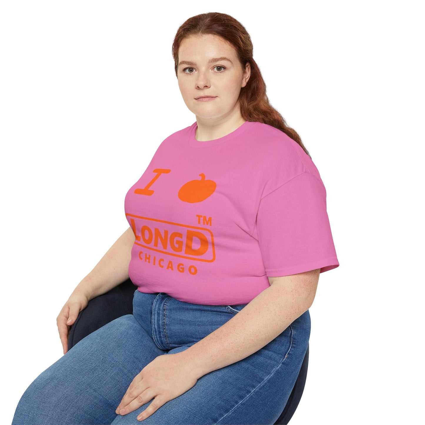 I Pumpkin LongD® Logo Cotton Tee positive orange basic Chicago logo