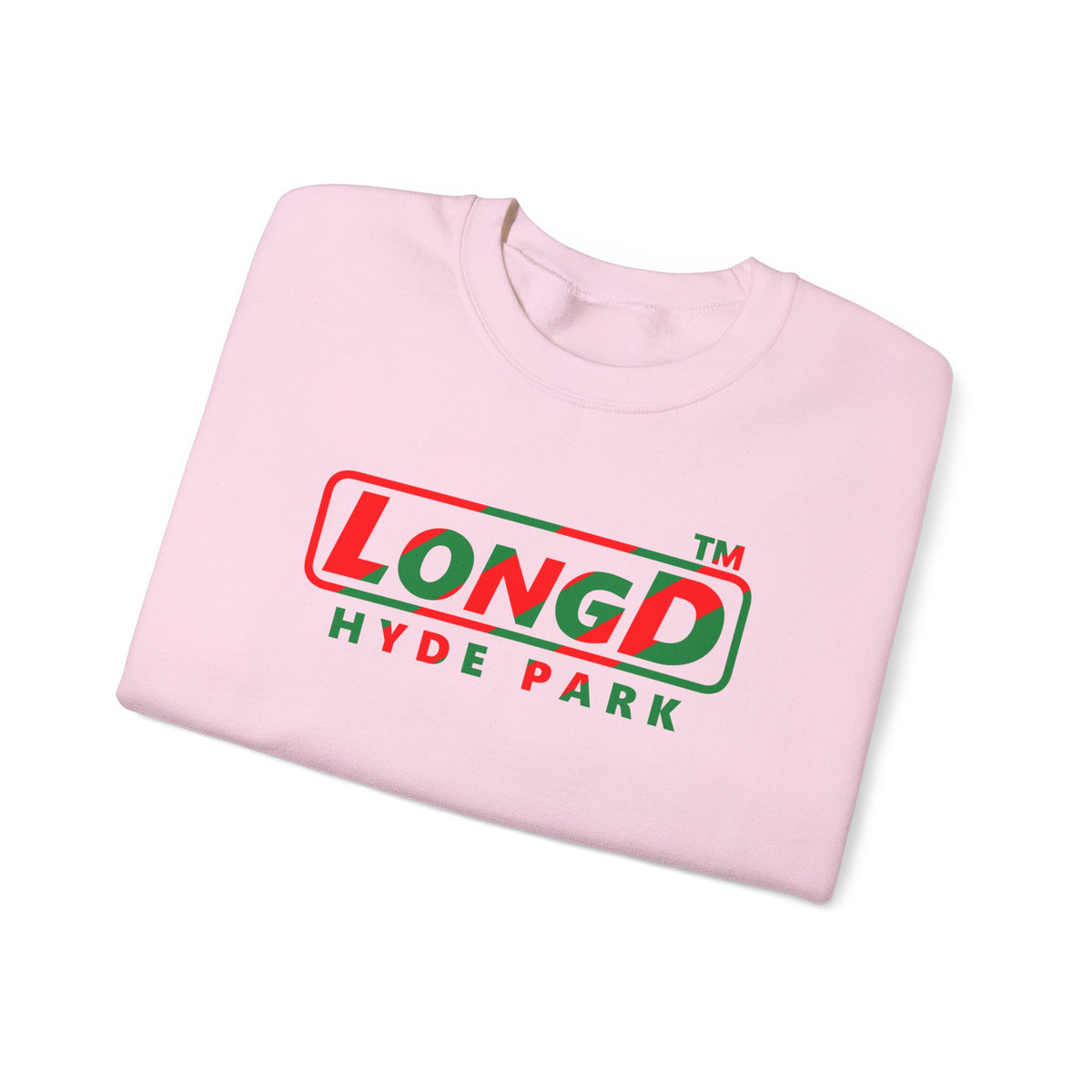 LongD Hyde Park positive pixel-weighted 6-striped logo (Xmas colors) crewneck sweatshirt