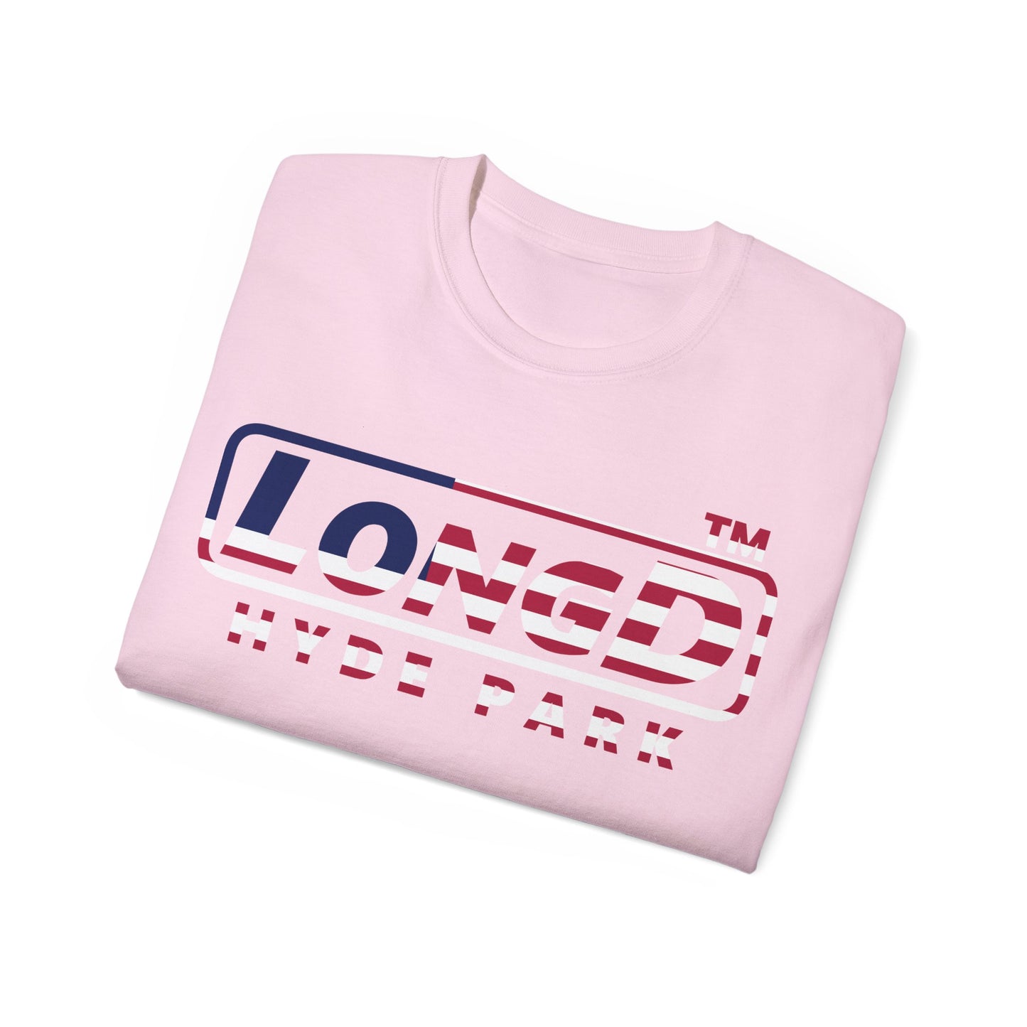 LongD positive flag Hyde Park logo cotton tee (patriotic colors)