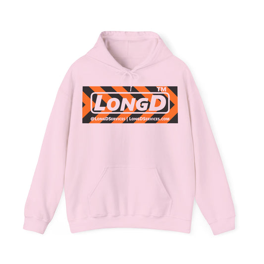 LongD Tag-domain negative forward chevron logo (Halloween colors) hoodie