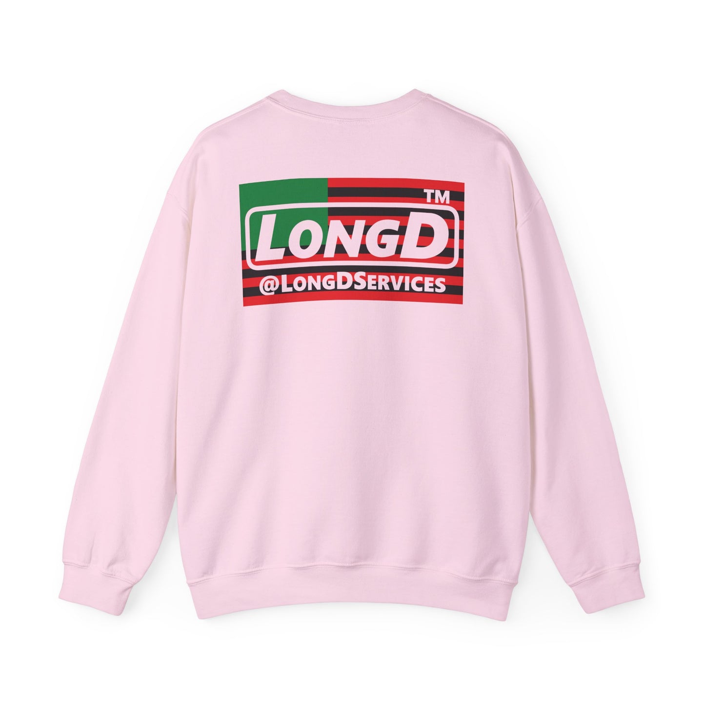 I fist LongD negative flag front-back tag logo crewneck sweatshirt