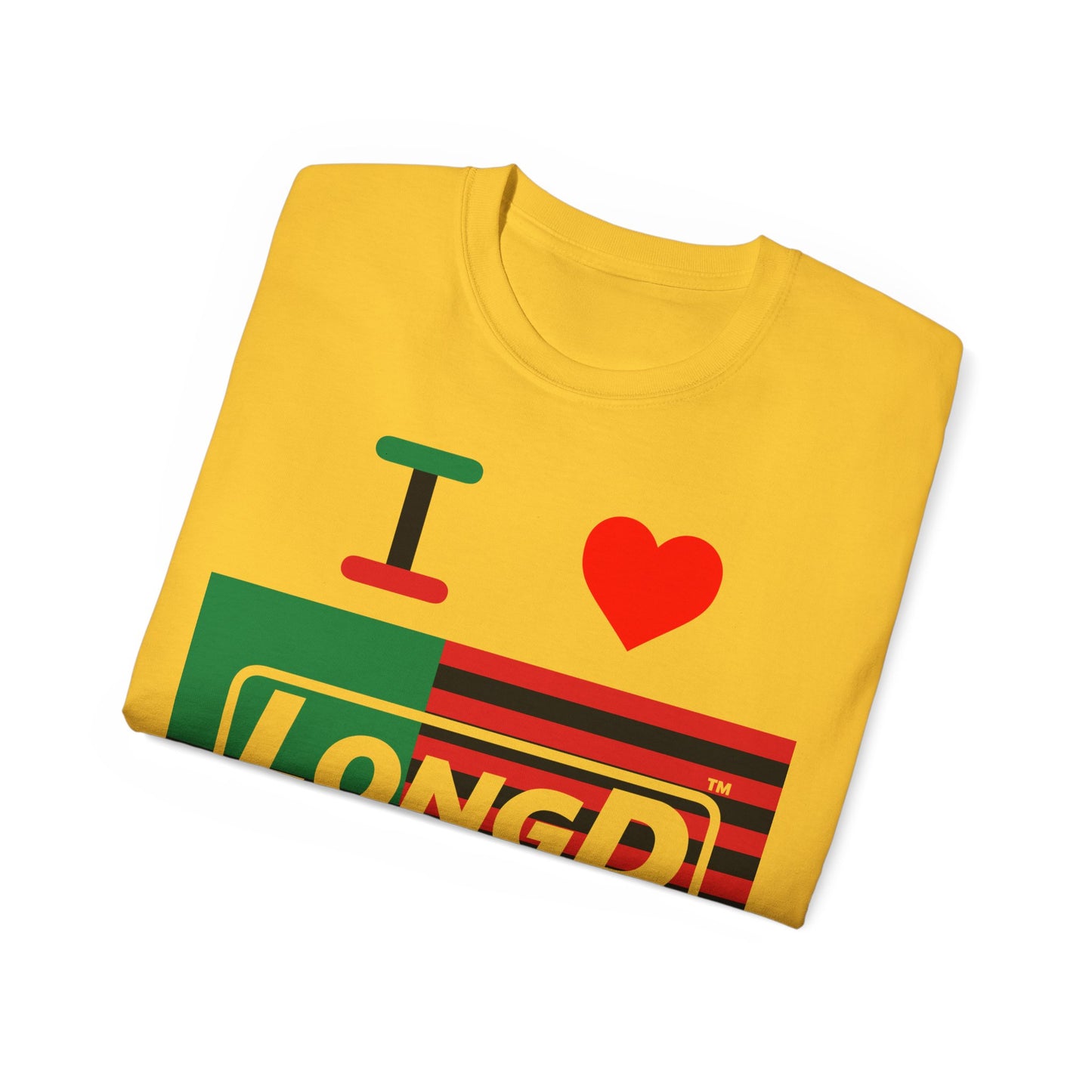 I Luv LongD® Logo Cotton Tee Juneteenth negative flag