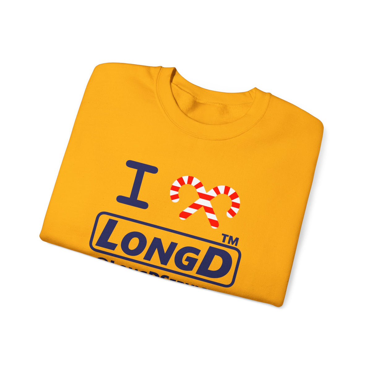 I candy cane LongD Tag positive official basic navy front-back logo crewneck sweatshirt