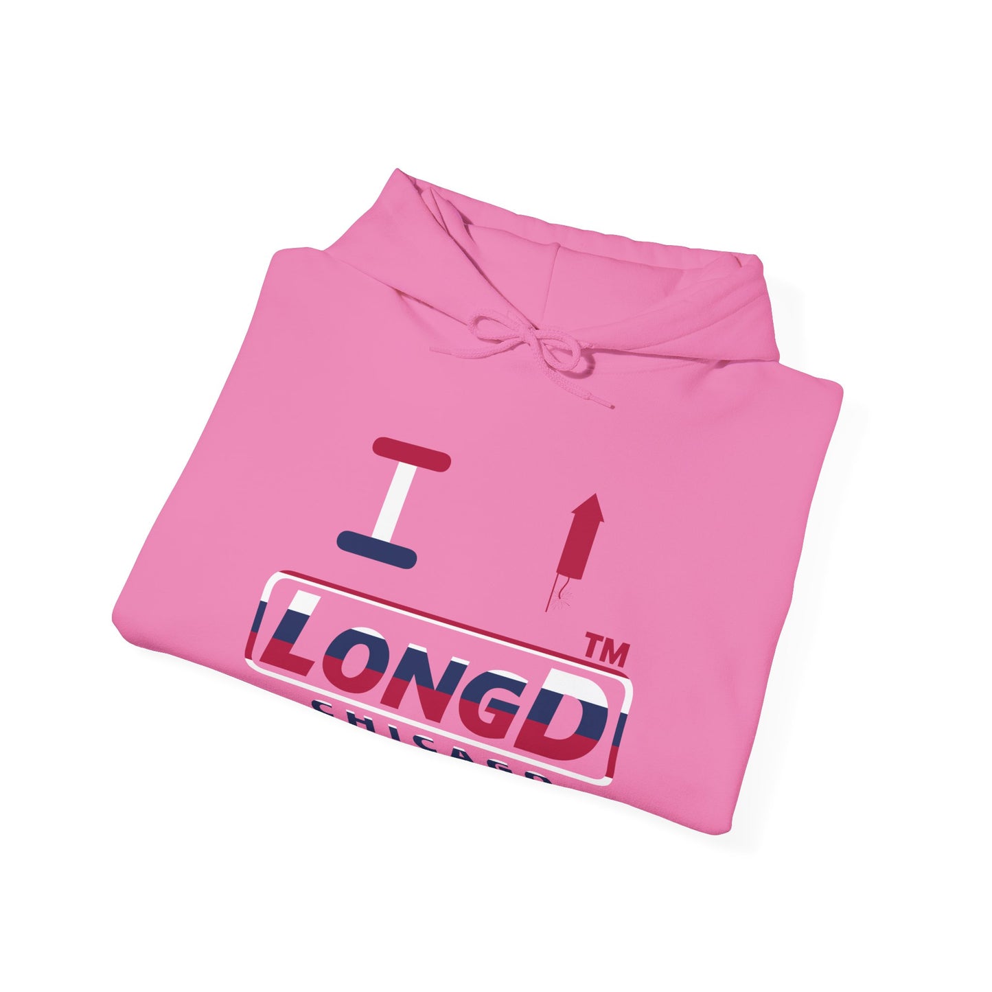 I firecracker LongD® positive horizontal 6-striped Chicago logo hoodie
