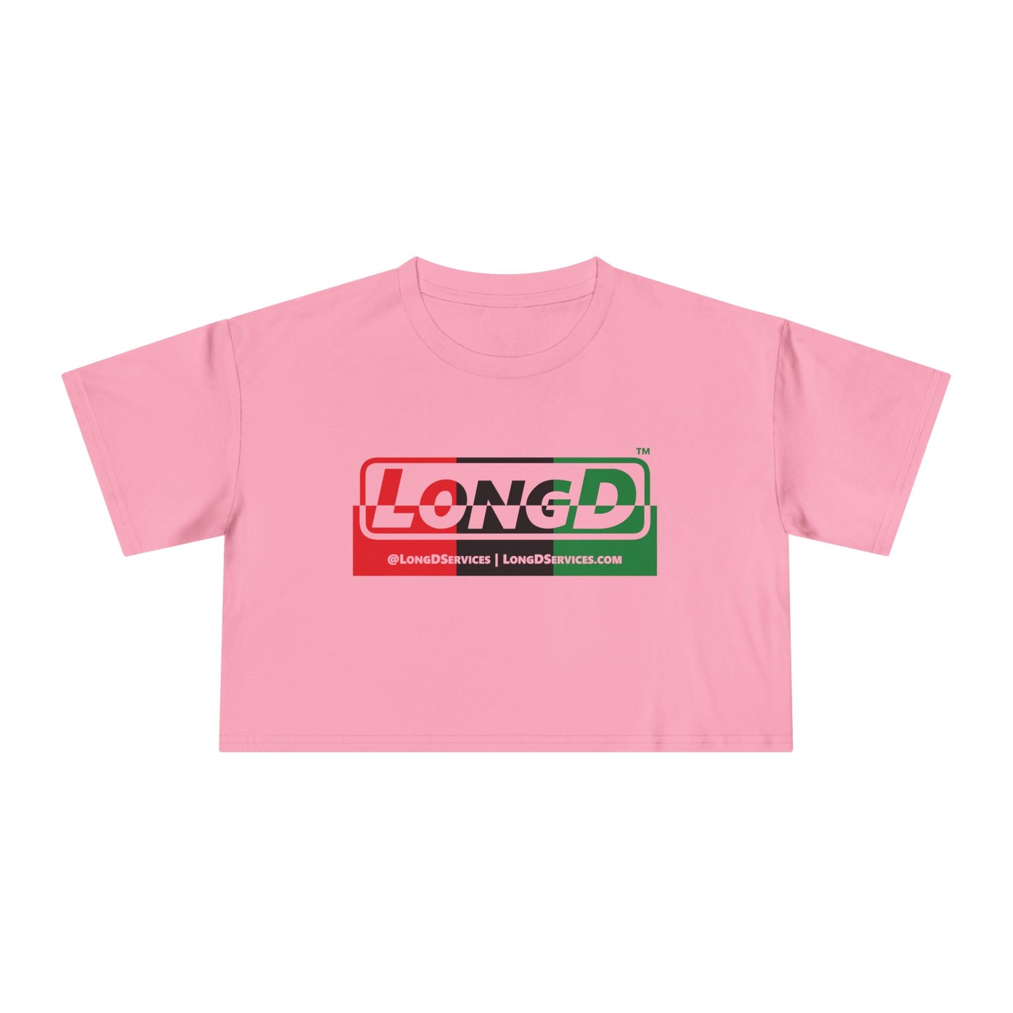 LongD Logo Women's Crop Tee (Juneteenth positive top negative bottom thirds logo)