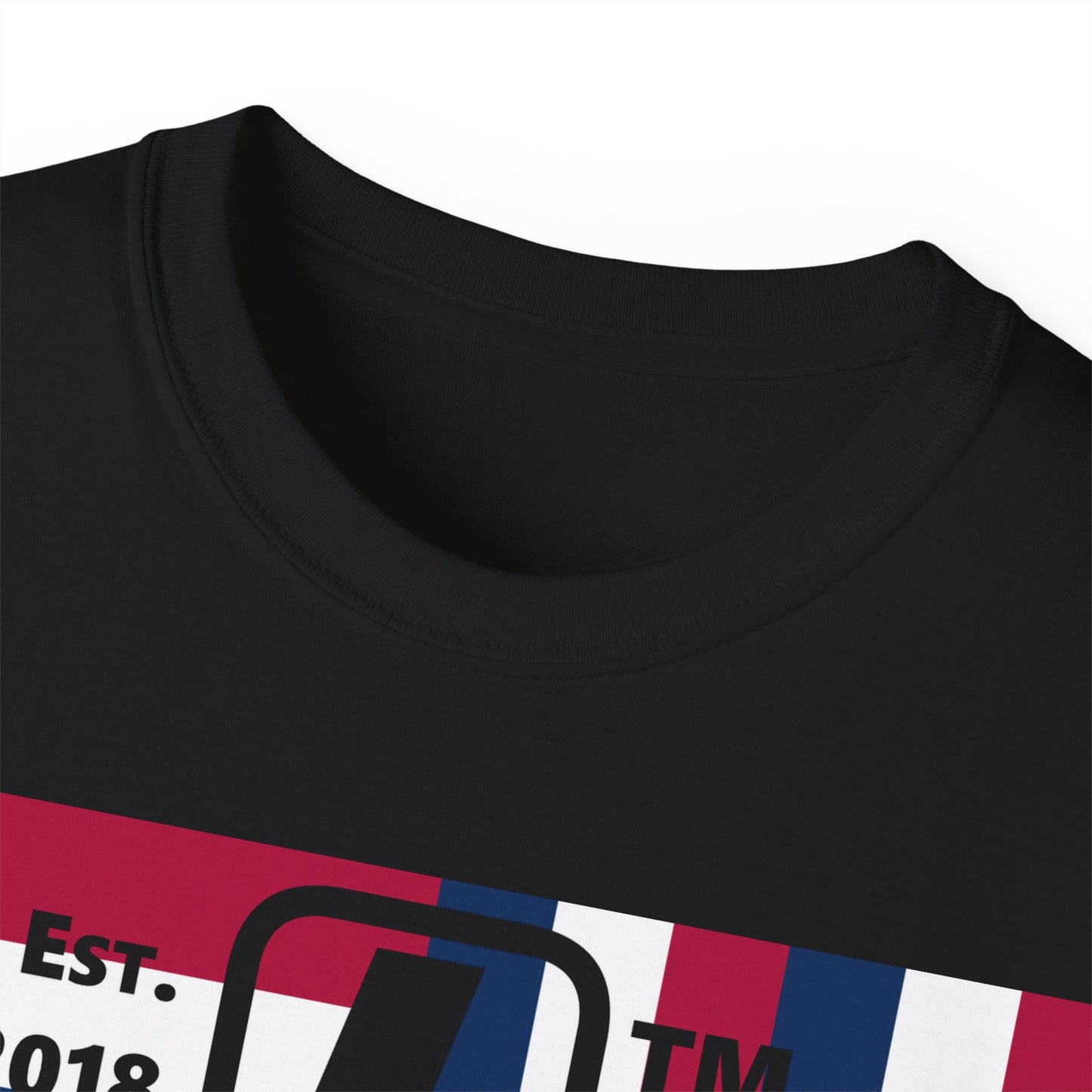 LongD cotton tee negative windmill 4-print Hyde Park upright logo (Patriotic colors)