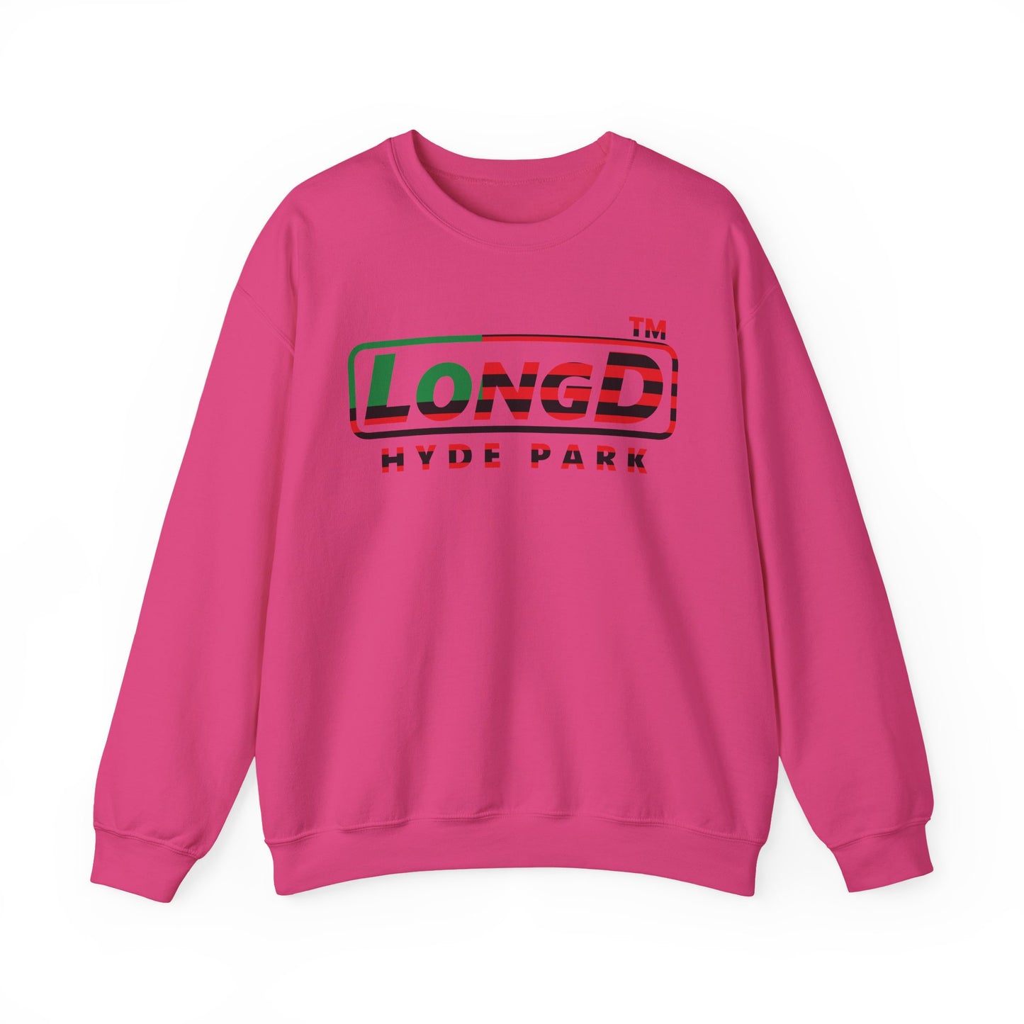 LongD positive flag Hyde Park logo crewneck sweatshirt (Juneteenth colors)